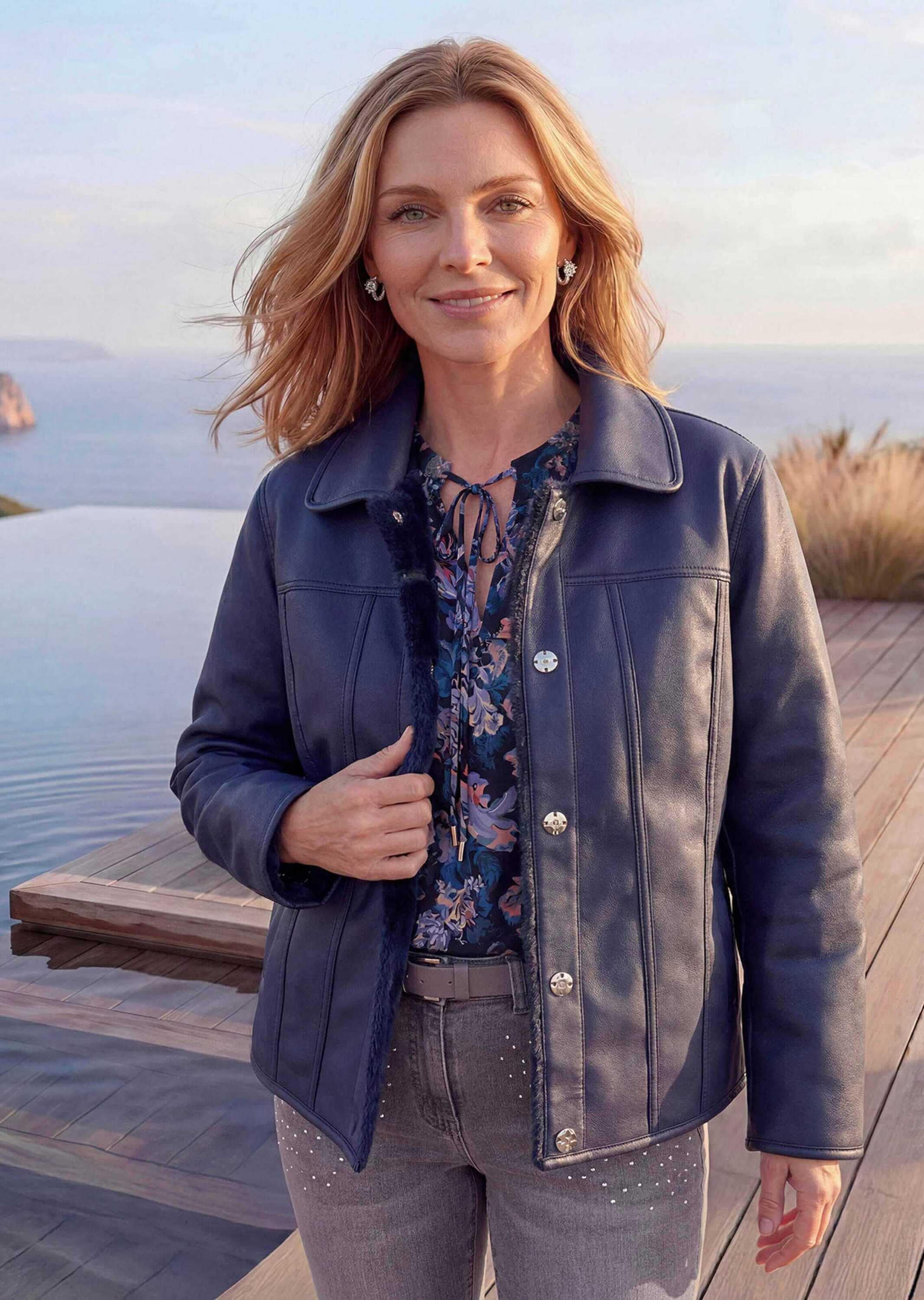 GOLDNER Winterjacke »Wendejacke in Fell- und Lederoptik« Wendejacke in Fell und Lederoptik