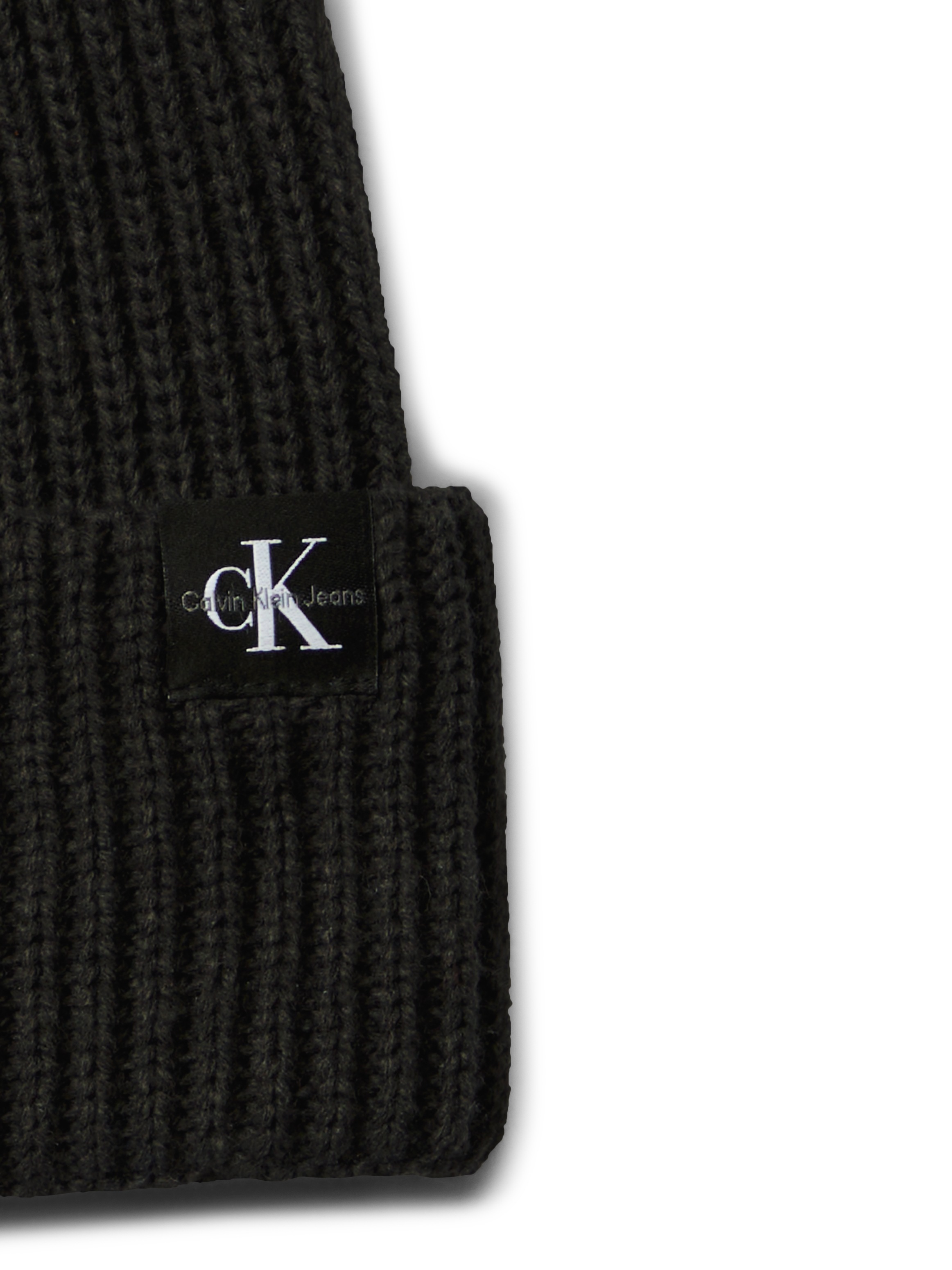 Thumbnail - Calvin Klein Jeans Strickmütze "Monogram Rib Scarf Beanie Set" mit Logopatch