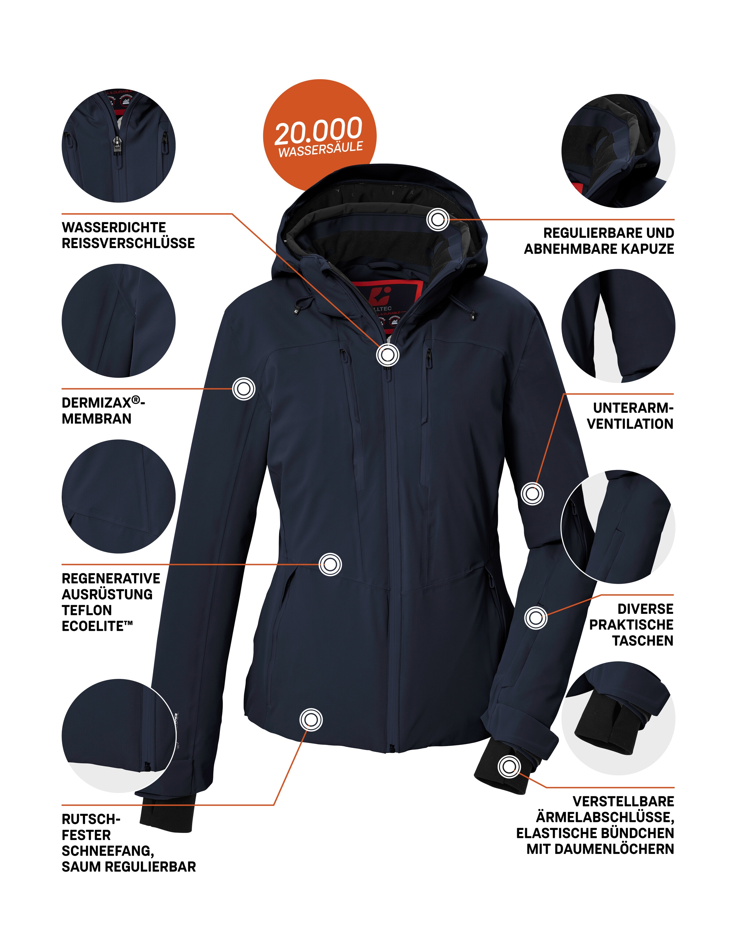 Killtec Skijacke »KSW 116 WMN SKI JCKT« Wind- und wasserdicht, atmungsaktiv, verschweißte Nähte