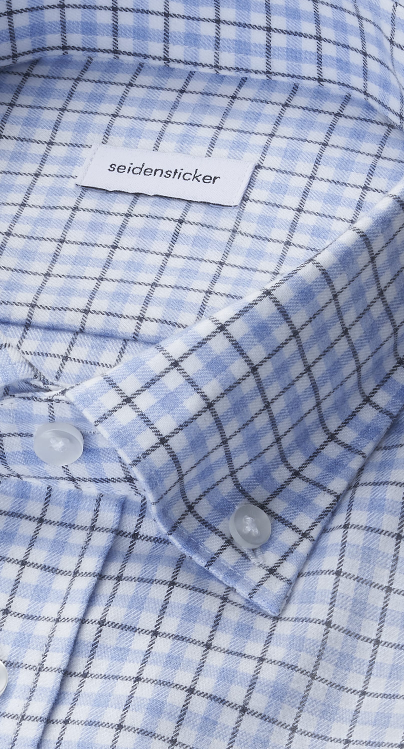 seidensticker Flanellhemd »Schwarze Rose« Shaped 1/1 Button-Down-Kragen Karo
