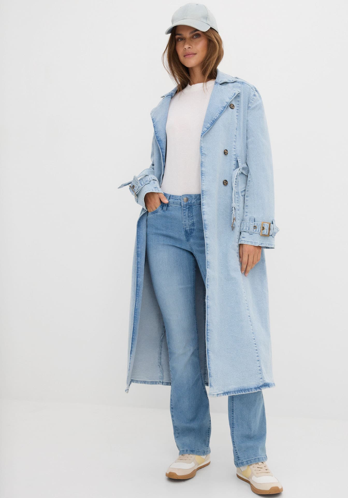 bonprix Schlagjeans »Flared Jeans Mid Waist, Stretch« 5-Pocket-Style, aus Baumwolle, Polyester und Elasthan, Mid Waist