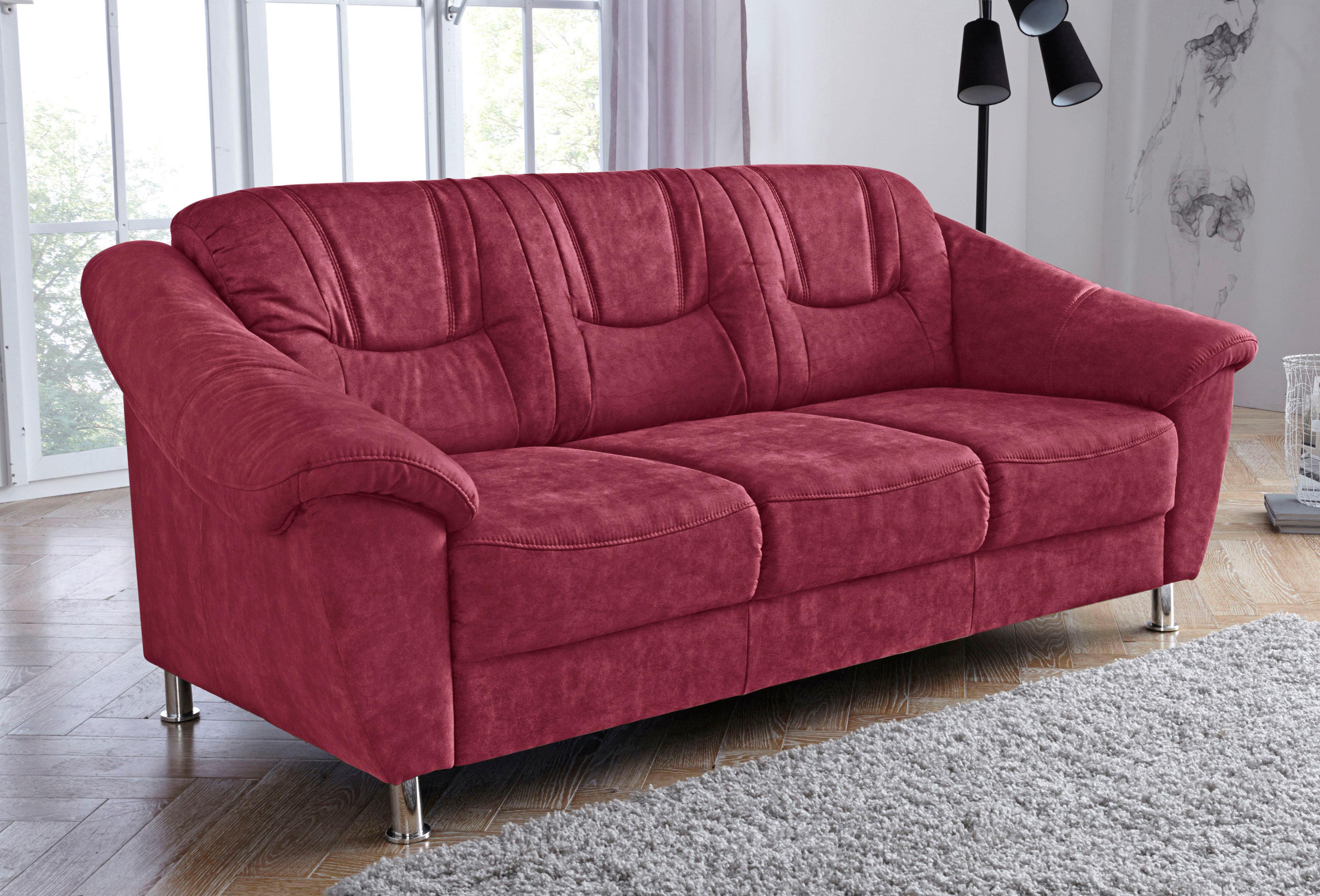sit&more 3-Sitzer "Salsa, B: 202 cm, Federkern, komfortable Sitzhöhe 45 cm" Frei im Raum stellbar, 110 kg je Sitzplatz, zeitloses Design