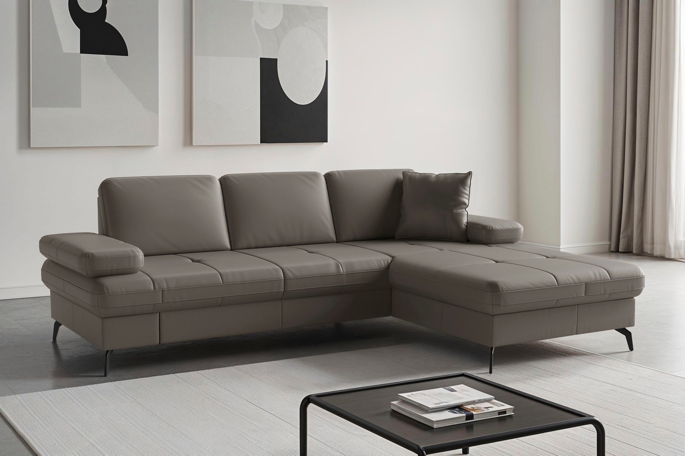 sit&more Ecksofa "Morris Jubi, Recamiere, Breite 247 cm" mit Armteilfunktion, wahlweise mit Schlaffunktion