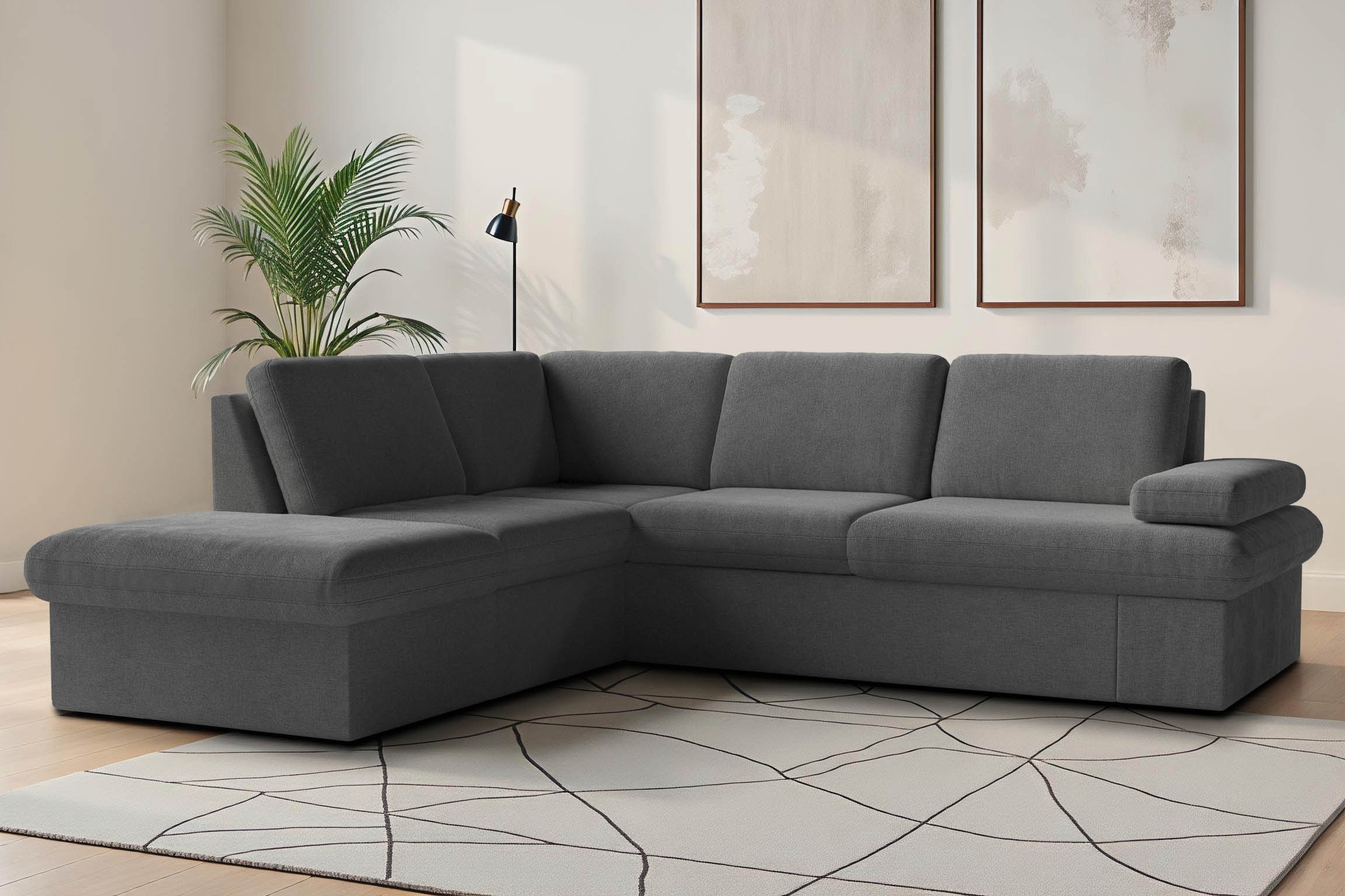 sit&more Ecksofa "Moreno L-Form, B: 238 cm" mit Armteilverstellung, optional Schlaffunktion