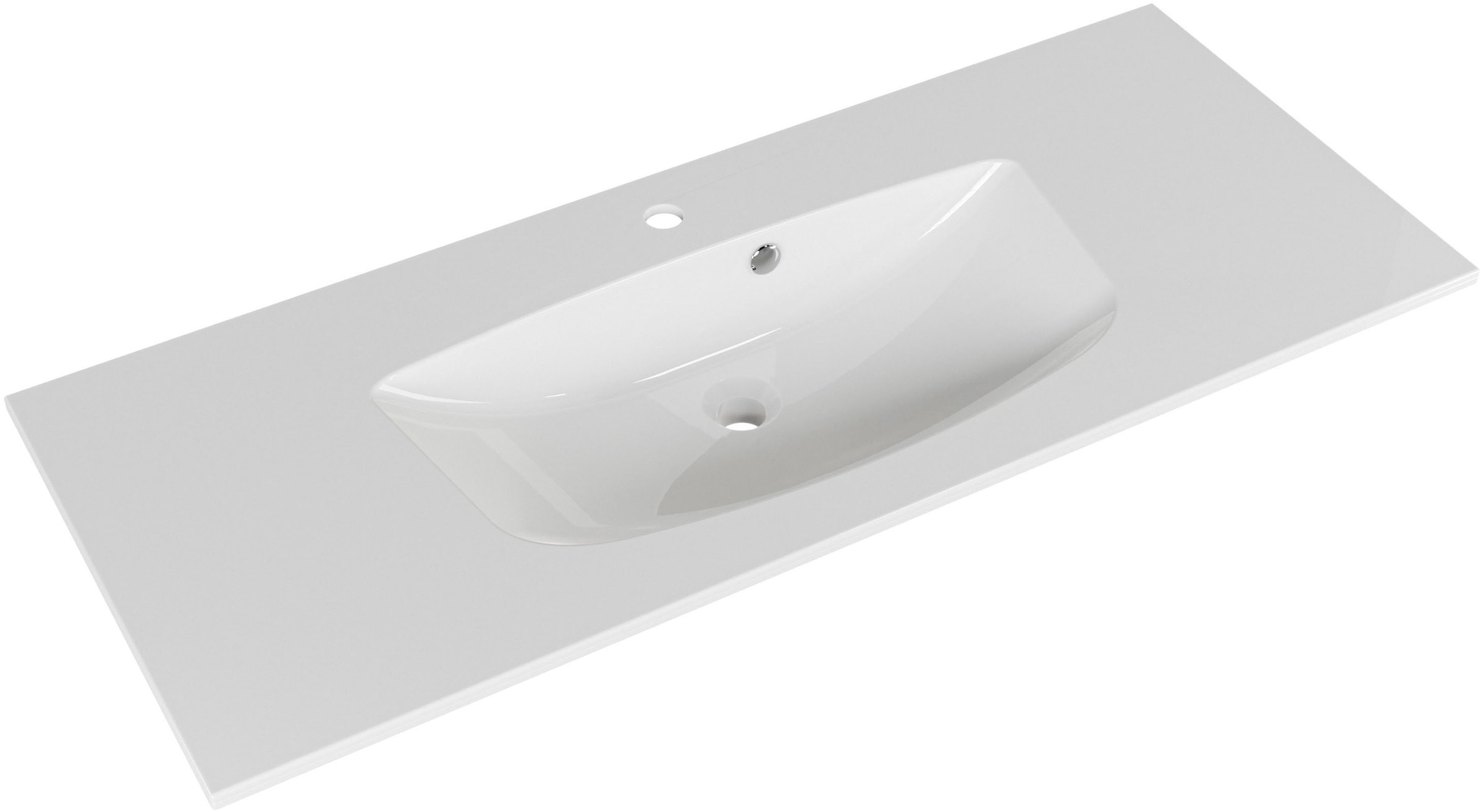 Saphir Waschtisch »Serie 6025 Mineralmarmor-Waschtisch mit Unterschrank, 117 cm breit«, Waschplatz mit 2 Schubladen, hängend, verschiedene Ausführungen