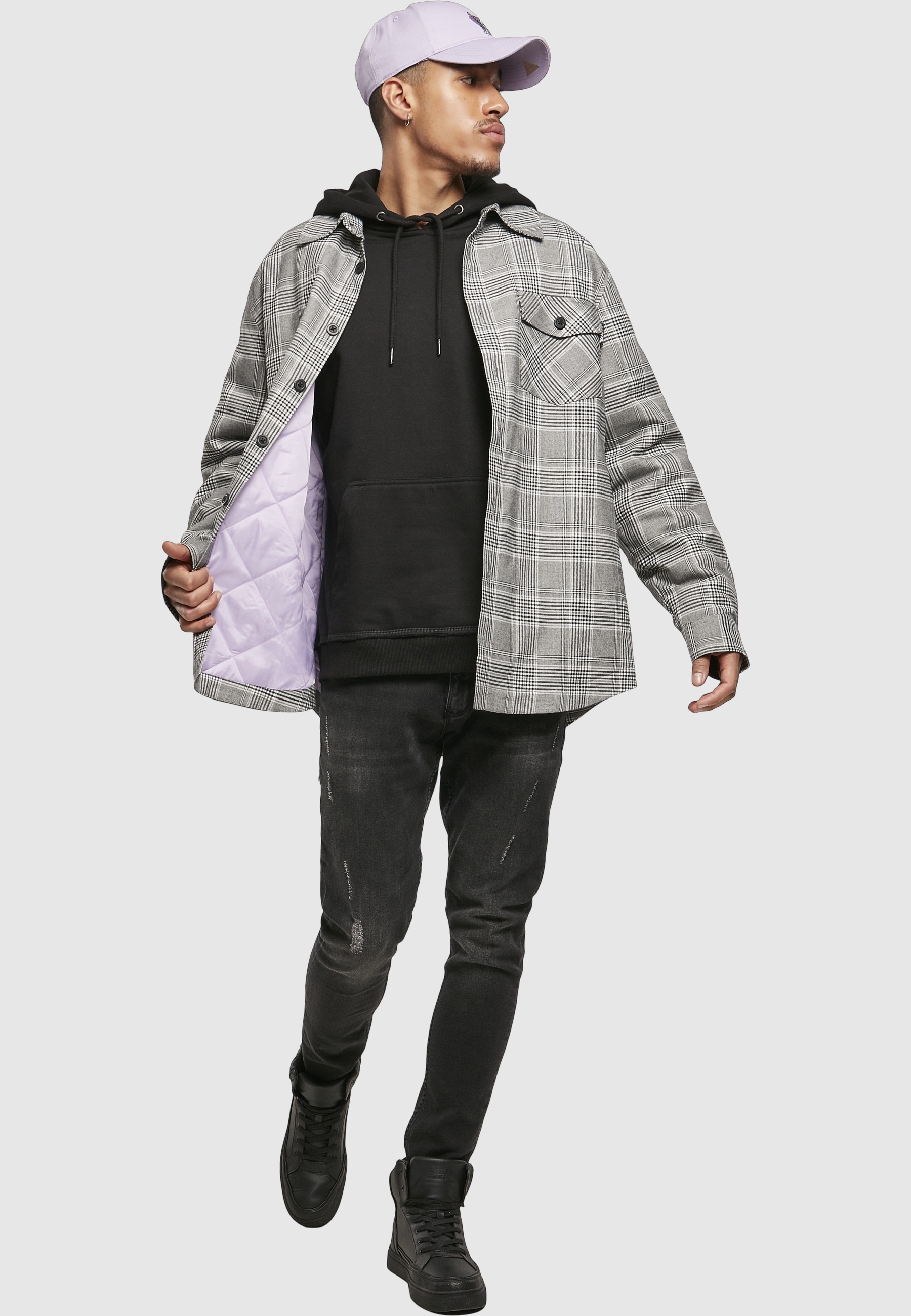 CAYLER & SONS Winterjacke »Cayler & Sons Herren Plaid Out Quilted Shirt Jacket« 1 Stk. tlg. ohne Kapuze