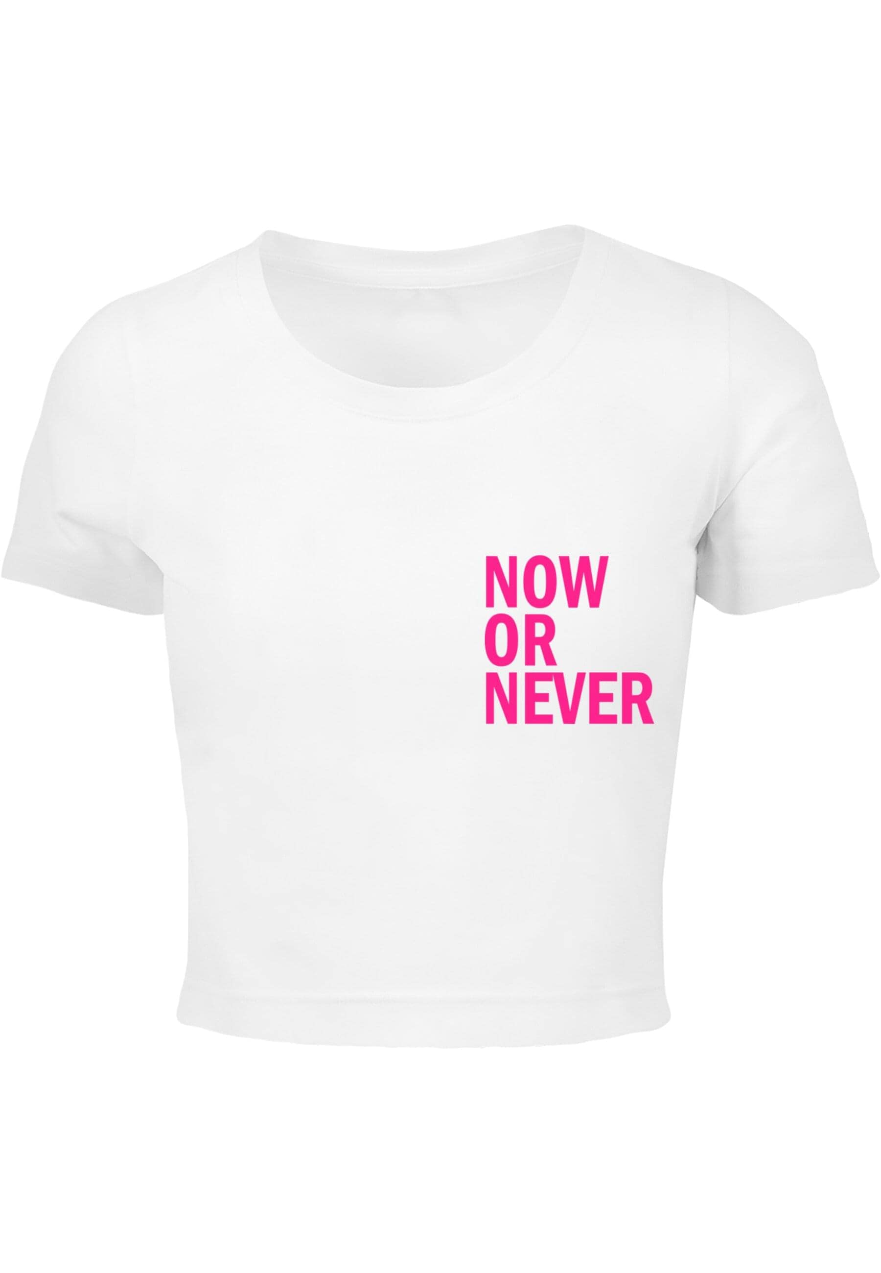 Merchcode T-Shirt "Merchcode Damen Ladies Now Or Never Cropped Tee" 1 Stk. günstig online kaufen