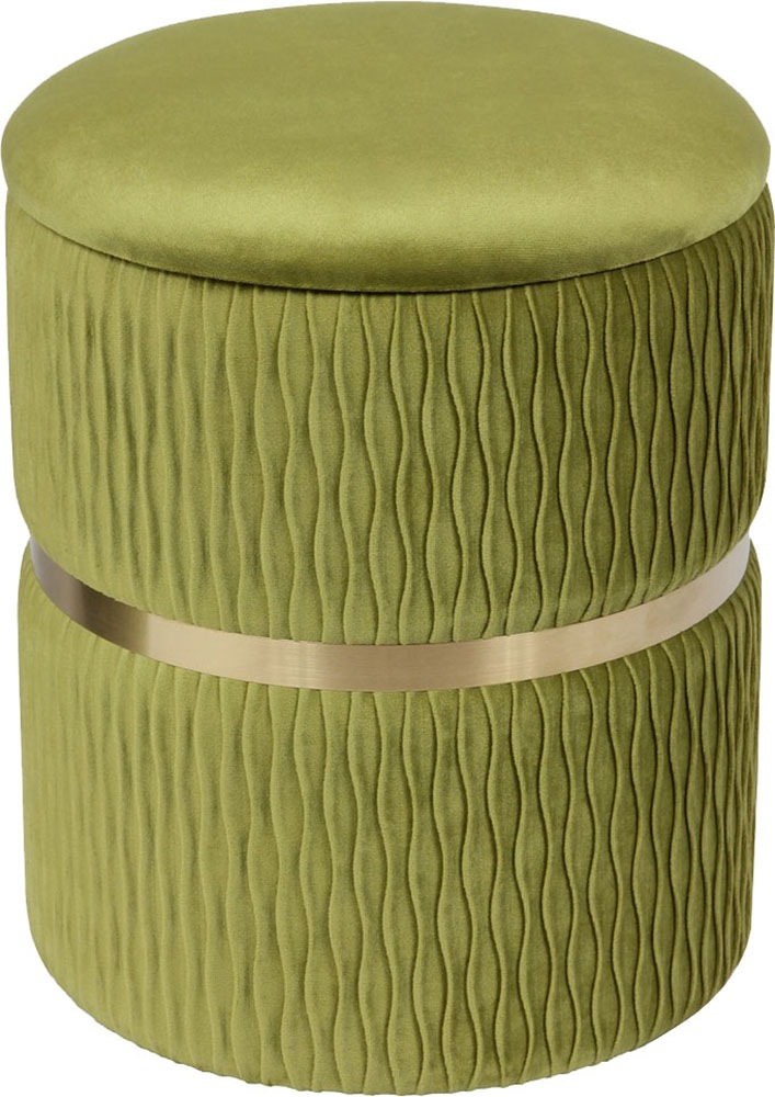 Kayoom Polsterhocker »Hocker Zora 425 2er-Set, Praktischer und versteckter Stauraum«, (Set, 2 St.), 2er-Set mit Stauraum, ineinander stapelbar, goldener Ring