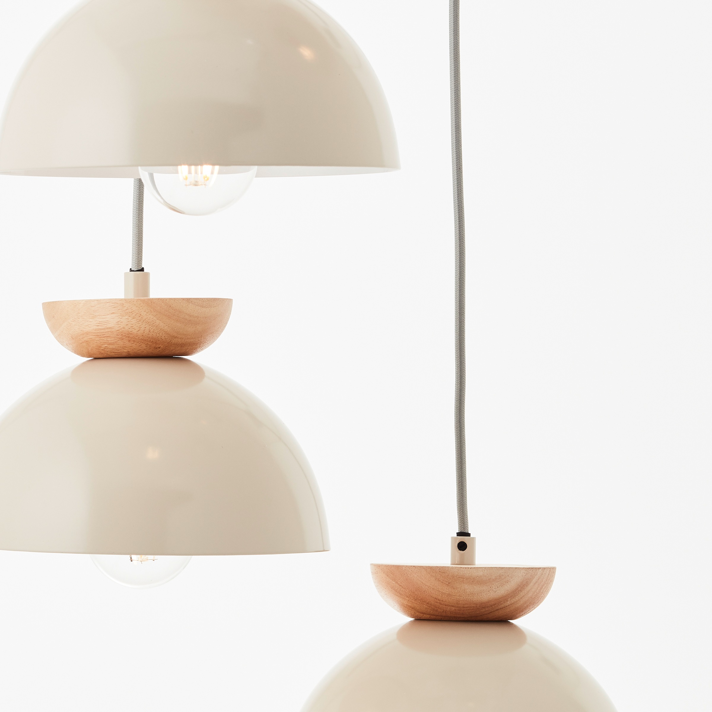 Brilliant Pendelleuchte »Nalam«, 5 flammig, Leuchtmittel E14 | ohne Leuchtmittel, 166 x 45 cm, E14, kürzbar, Metall/Holz, natur/beige