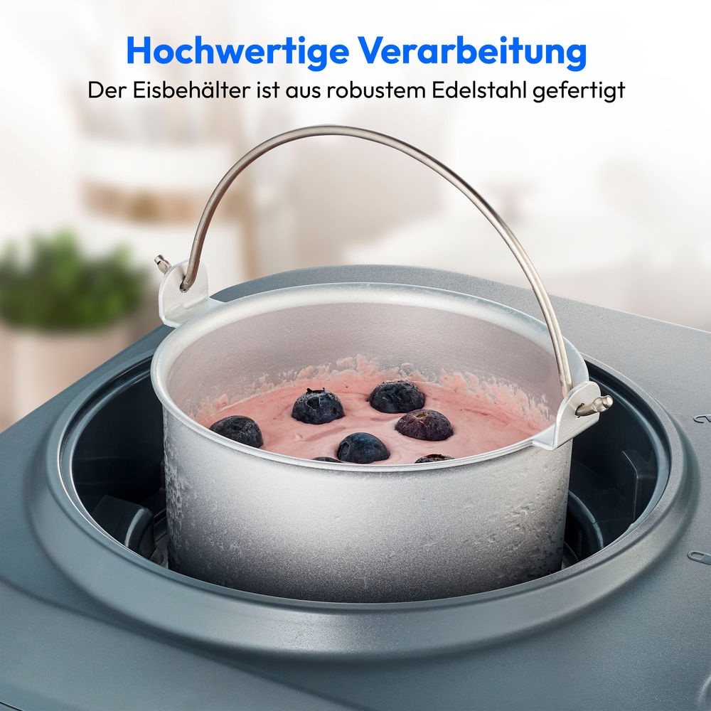 Medion® Eismaschine »MD 10169«, 100 W, 1 L Eis, kein Vorkühlen notwendig, entnehmbarer Aluminium-Eisbehälter