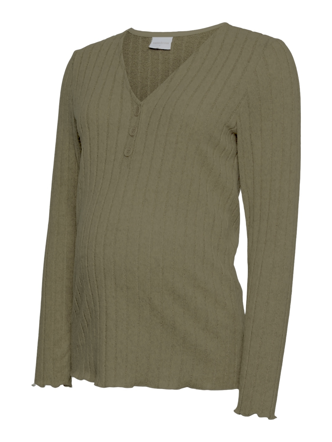 Mamalicious V-Shirt "MLFELIZIA LIA LS JRS TOP 2F NOOS", in Rippenoptik günstig online kaufen