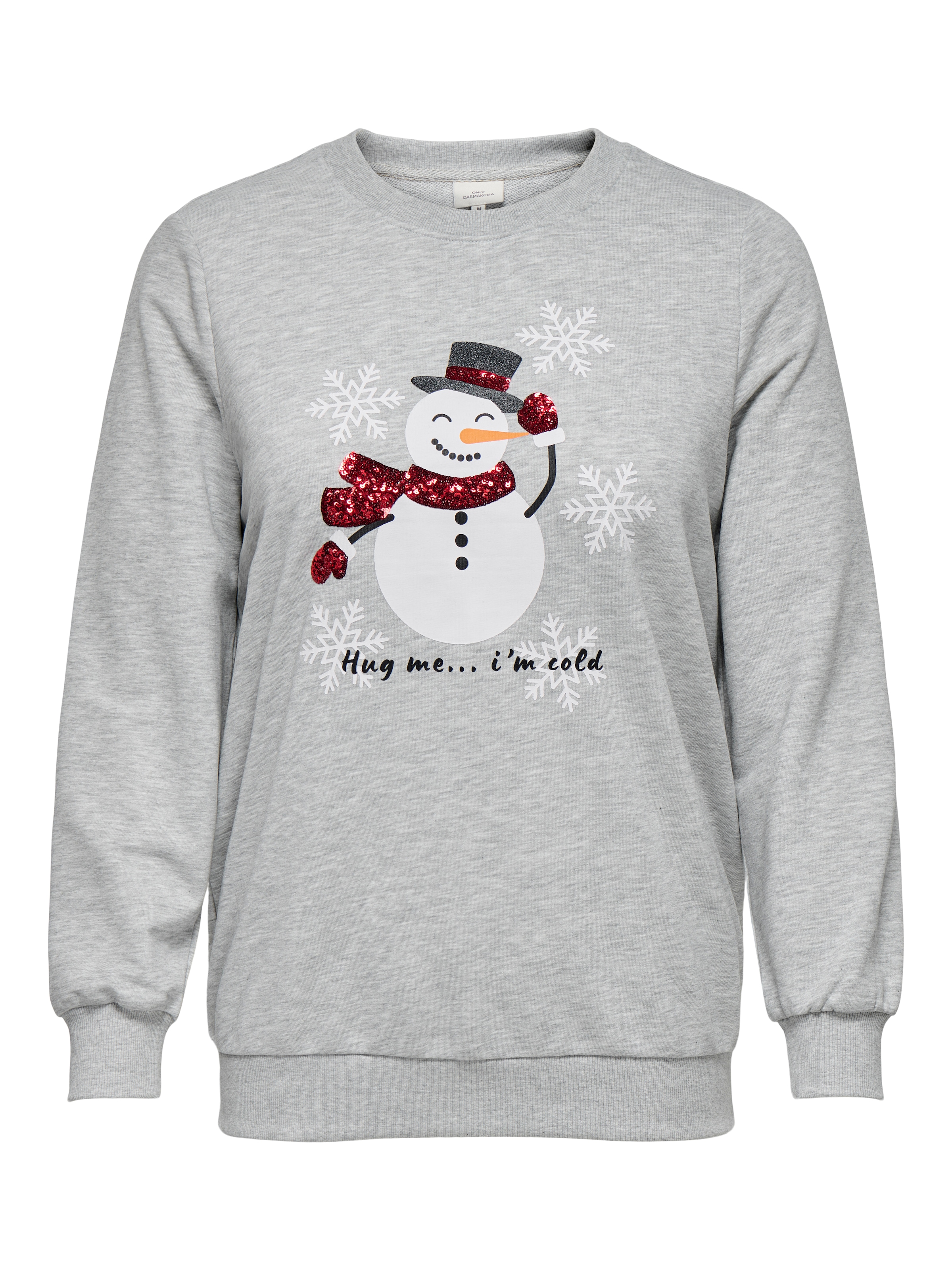 ONLY CARMAKOMA Sweatshirt »CARXMAS SNOW LS O-NECK SWEAT SWT«, Baumwollmischung, regular fit
