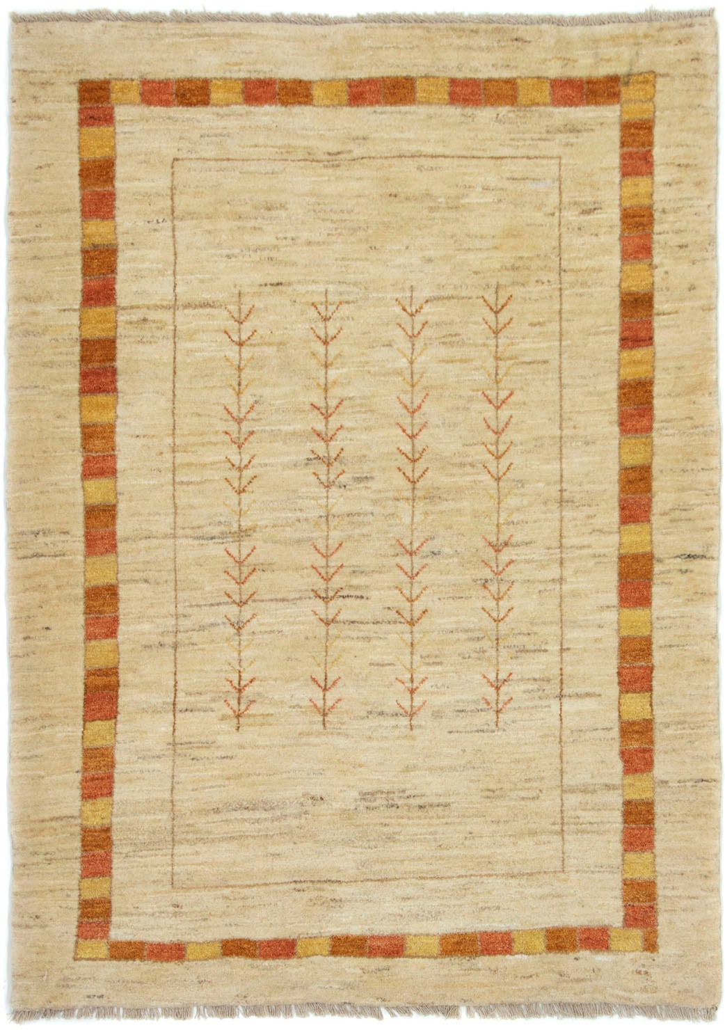 Wollteppich beige«, | handgeknüpft Teppich handgeknüpft morgenland »Loribaft rechteckig, BAUR