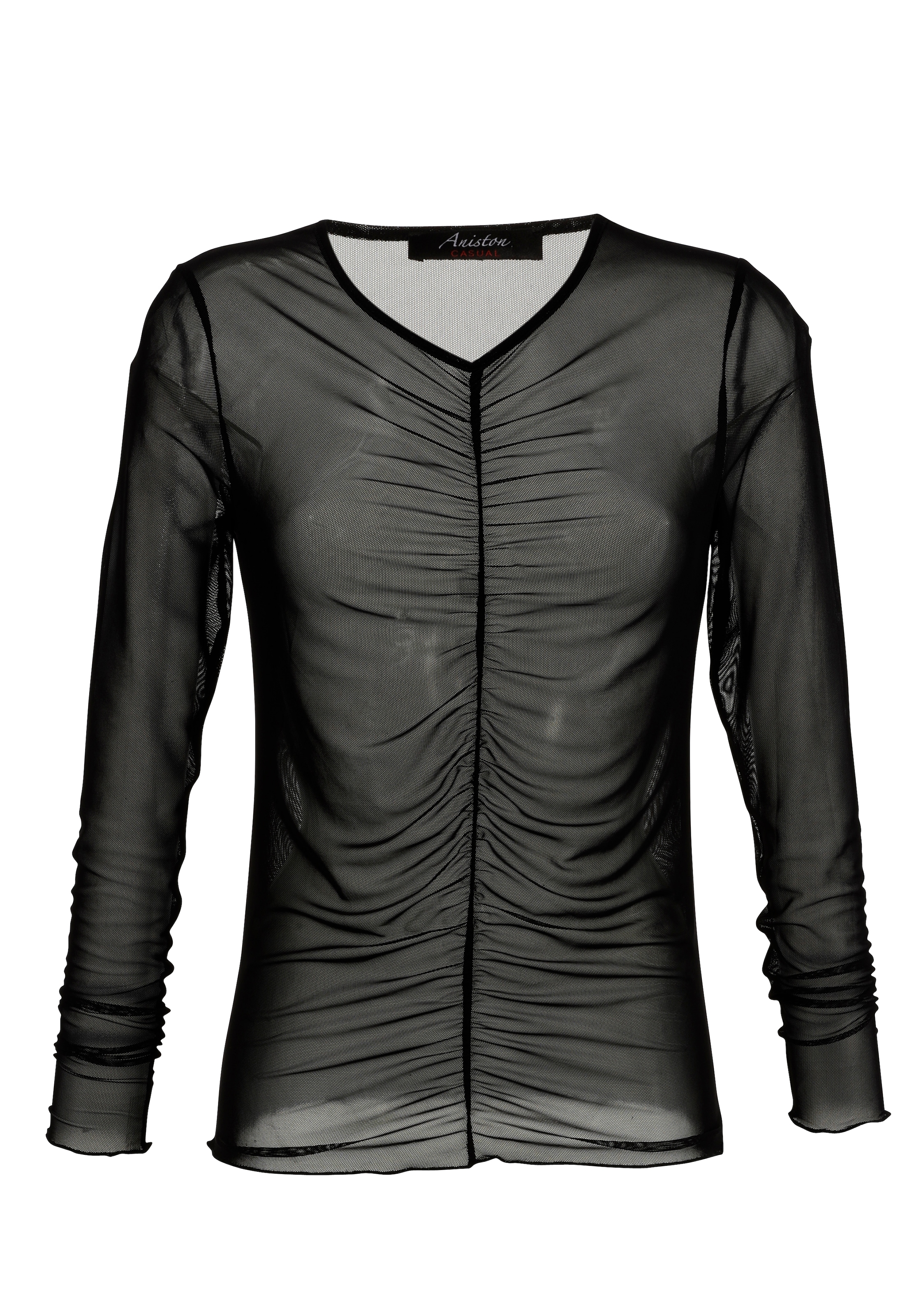 Aniston CASUAL Langarmshirt, mit online - KOLLEKTION BAUR Vorderteil NEUE | bestellen gerafftem