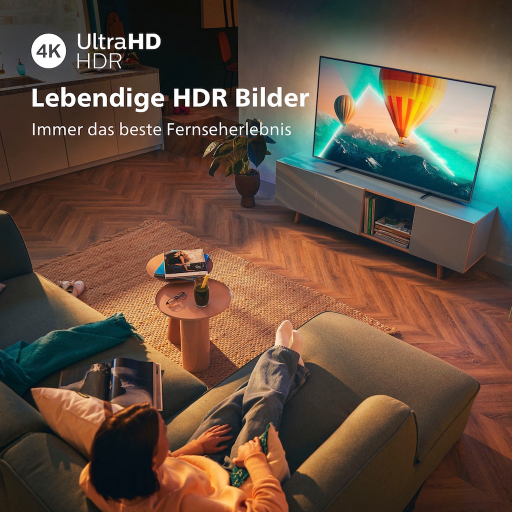 Philips LED-Fernseher »65PUS8107/12«, 164 cm/65 Zoll, 4K Ultra HD, Android TV-Smart-TV, Ambilight (3-seitig), HDR10+