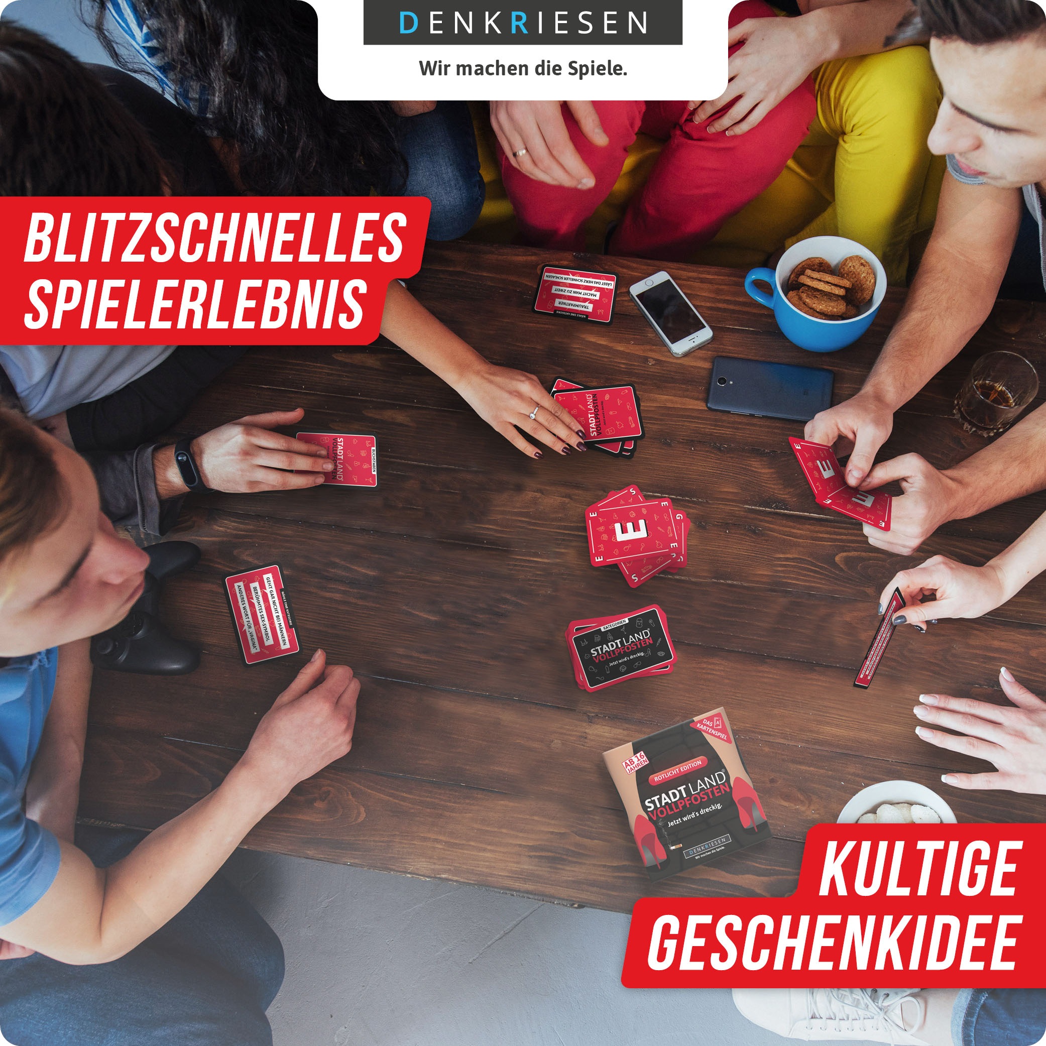 Denkriesen Spiel »Stadt Land Vollpfosten, Rotlicht Edition«, Made in Germany