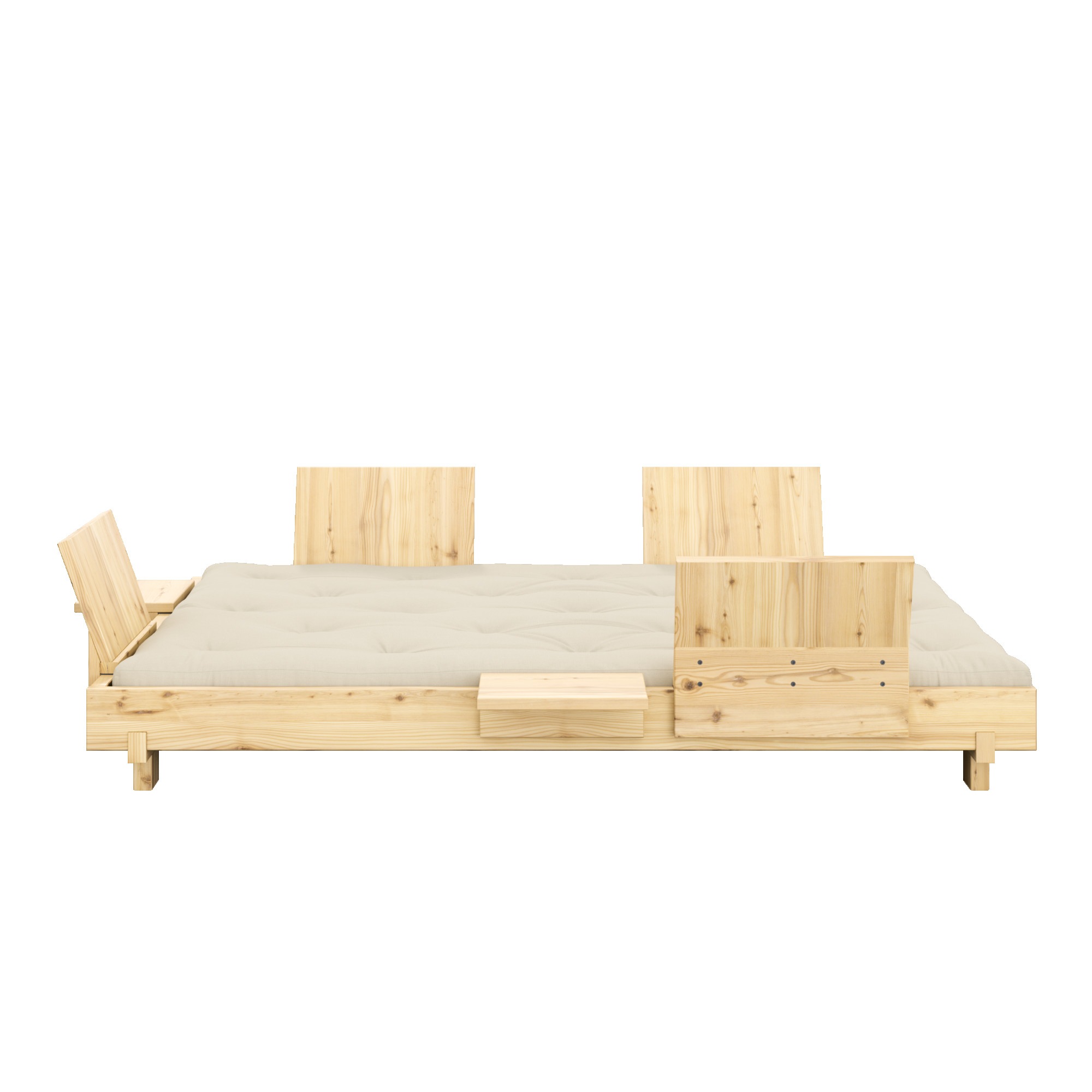Karup Design Bett »Social Sofa Bed, mit verstellbarem Zubehör, inkl Matratze & Lattenrost«, Bett wahlweise mit 2 oder 4 Rückenlehnen und 2 Ablagen. Mit Matratze