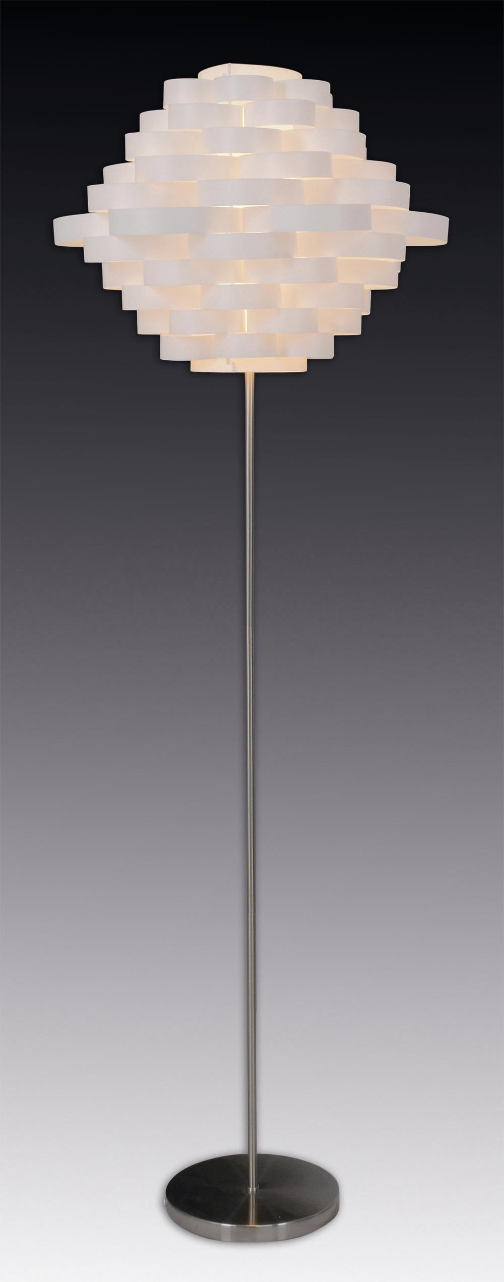 h: 150cm, BAUR d: E27 55cm max. Stehlampe weiß/nickel, | 40W, Line«, »White näve flammig-flammig, bei Sale Kunststoff/Metall, 1