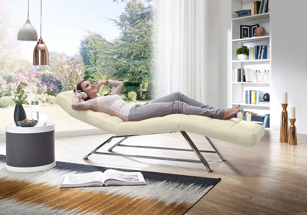 W.SCHILLIG Relaxliege "daily dreams bequem und elegant, B/T 75/170cm" Funktionsliege wahlweise mit Motor, Gestell Chrom, Breite 75 cm