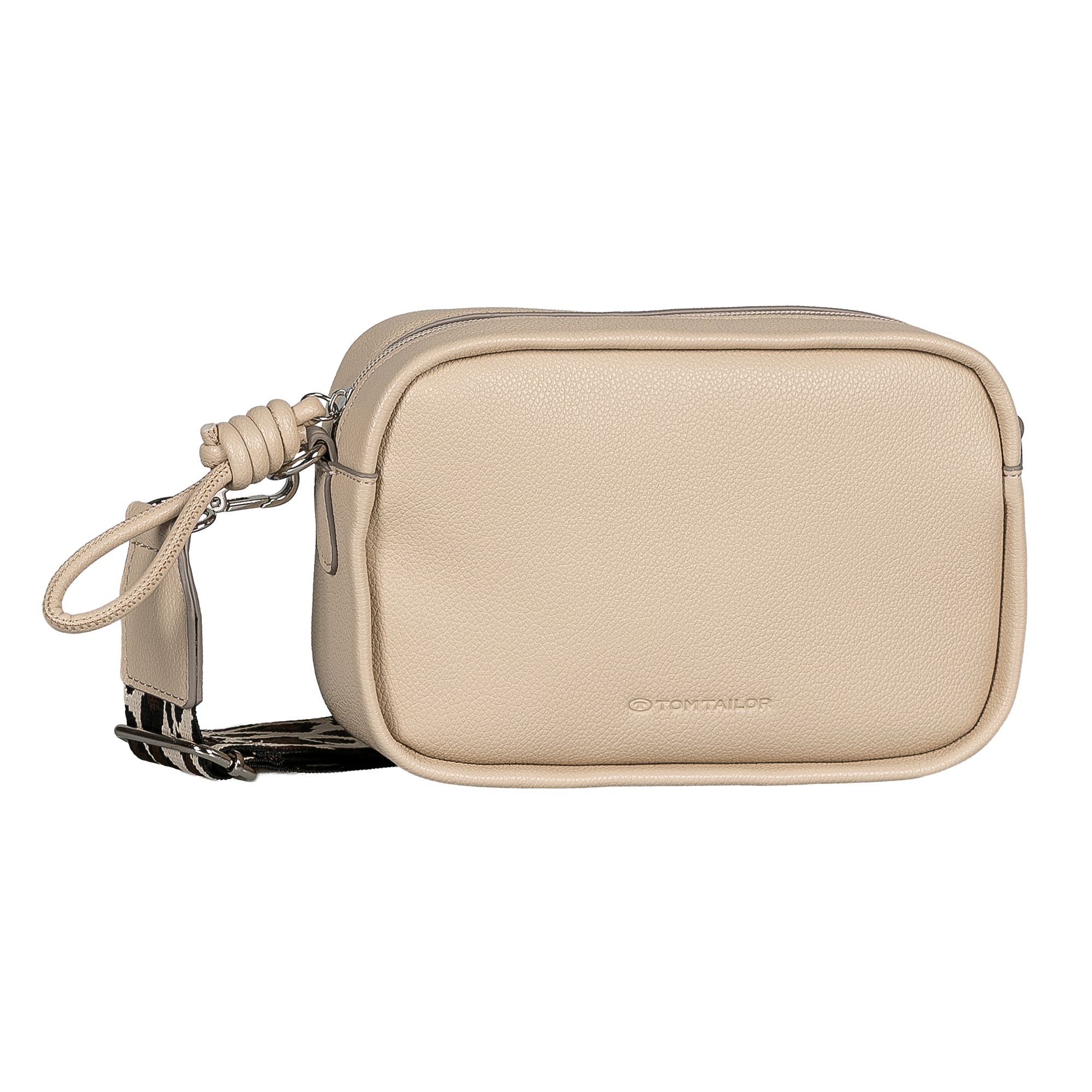 TOM TAILOR Umhängetasche "Tatiana" Damen Handtasche, Kamerabag, fein gewebter dreifarbiger Gurtband