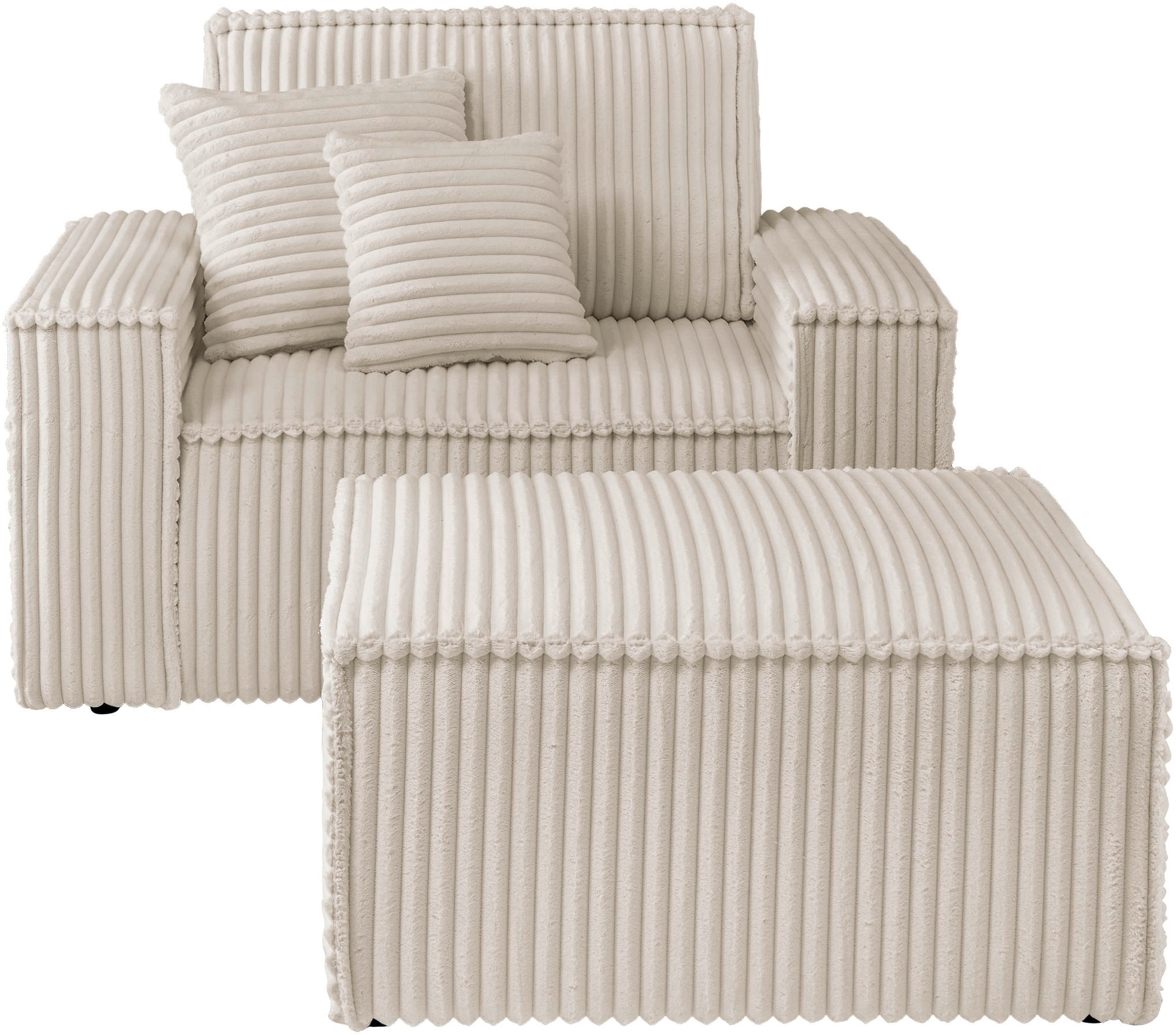 OTTO home Loveseat "FINNLEY, Loveseat & Hocker im Set, trendige Stoffe, ink günstig online kaufen