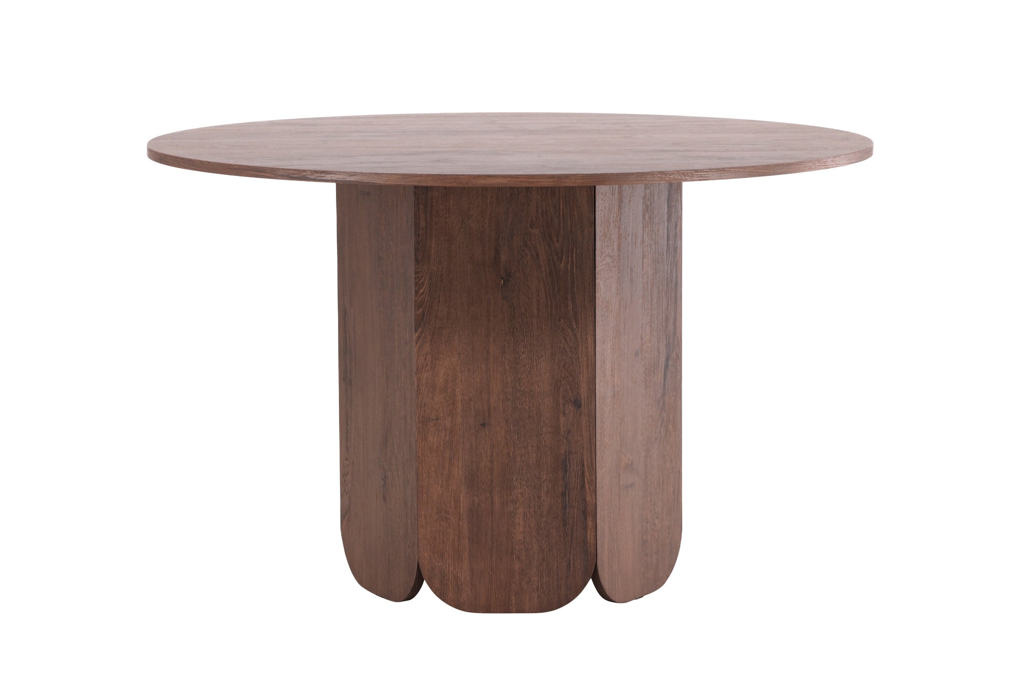 Venture Home Esstisch »Tekla, runder Esstisch in warmem Mokka, gerippte Basis, Ø 120 cm« Esszimmertisch, MDF, Papierlaminat, zentraler Mittelfuß, geräumig