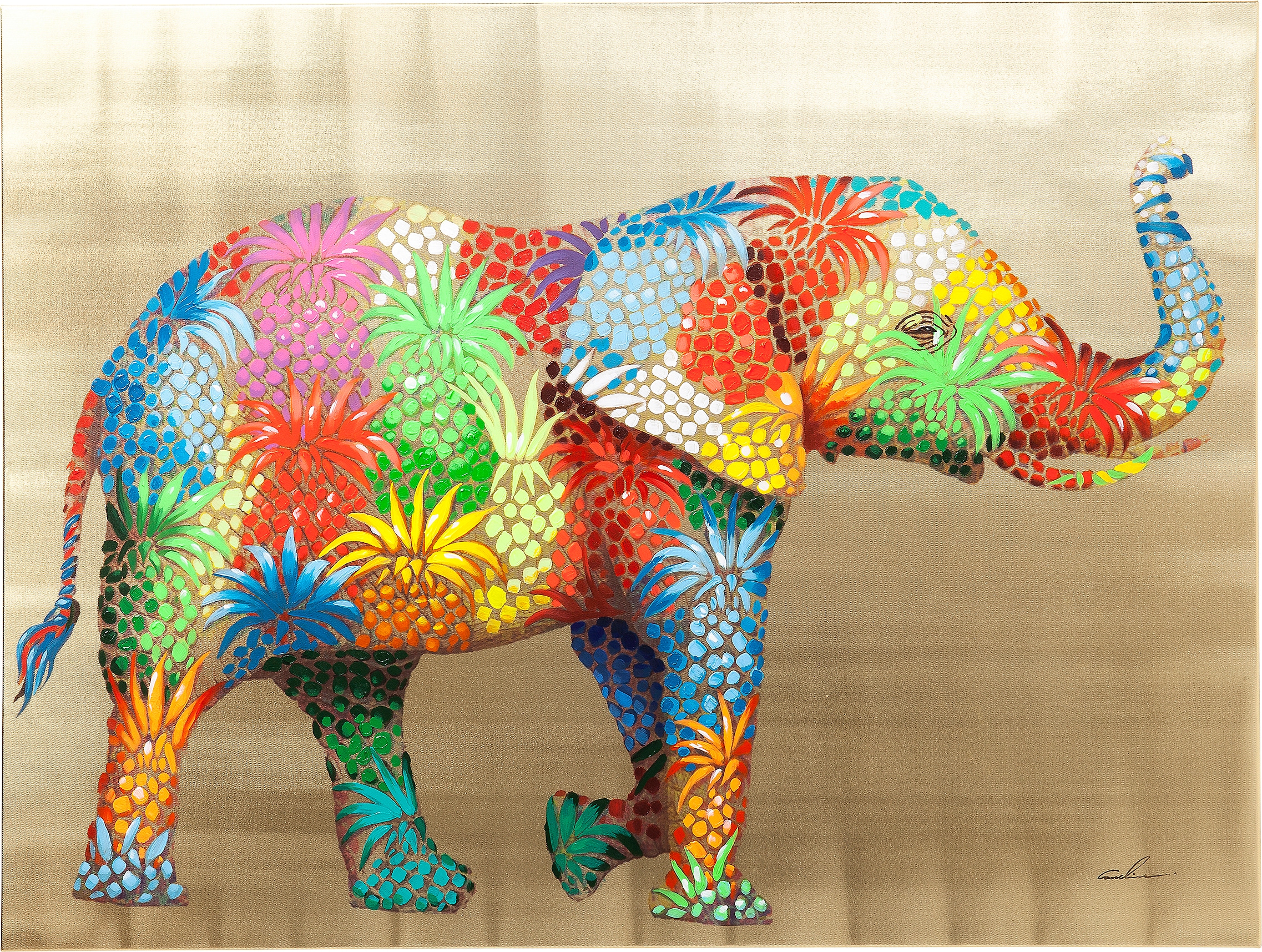 Kare Design Leinwandbild "Flower Elefant 50x40cm" 1