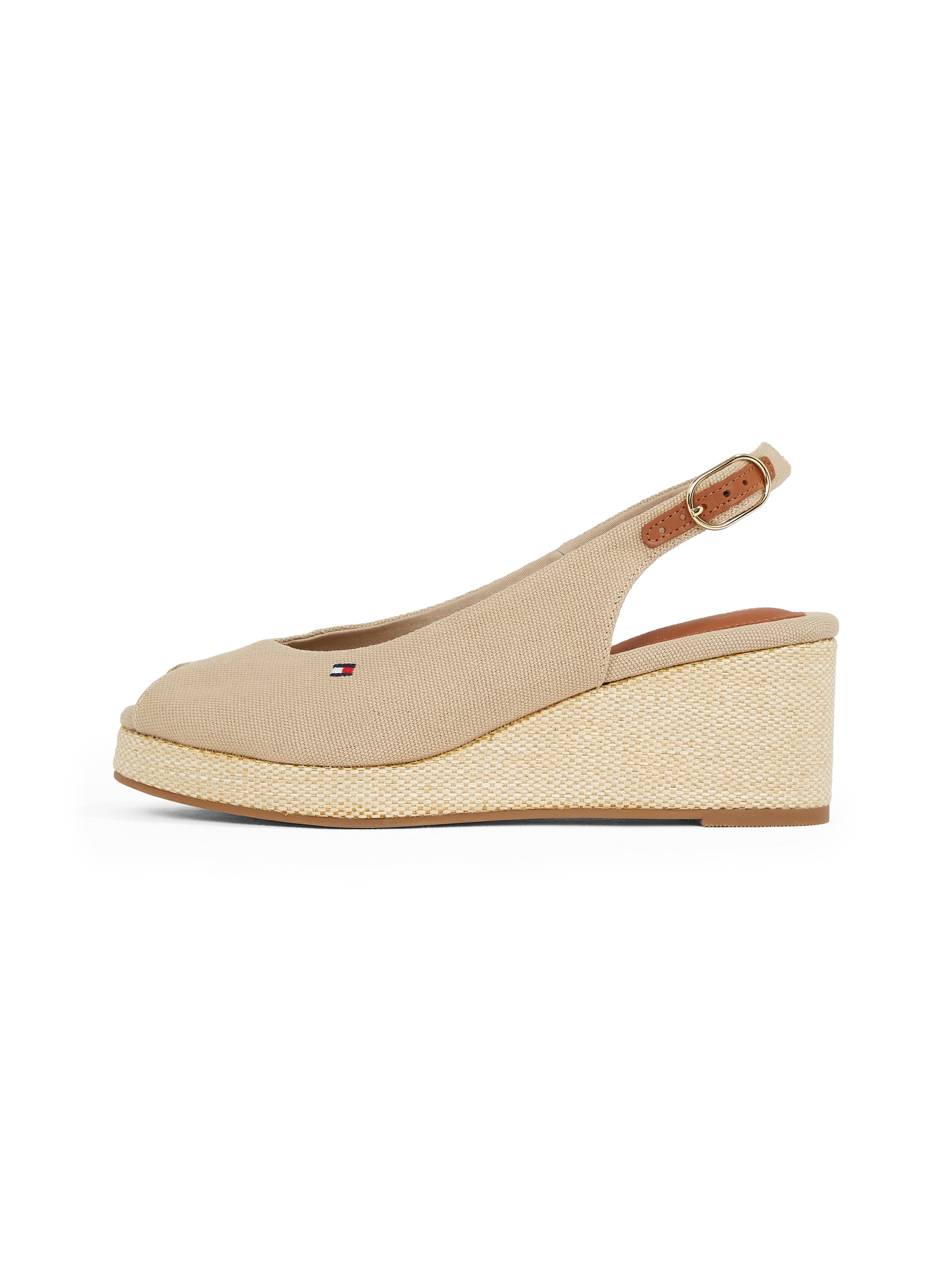 Tommy Hilfiger Keilsandalette »FLAG MID WEDGE ESPAD SLINGBACK«, Plateau, Sommerschuh, Riemchensandale mit verstellbarer Schnalle