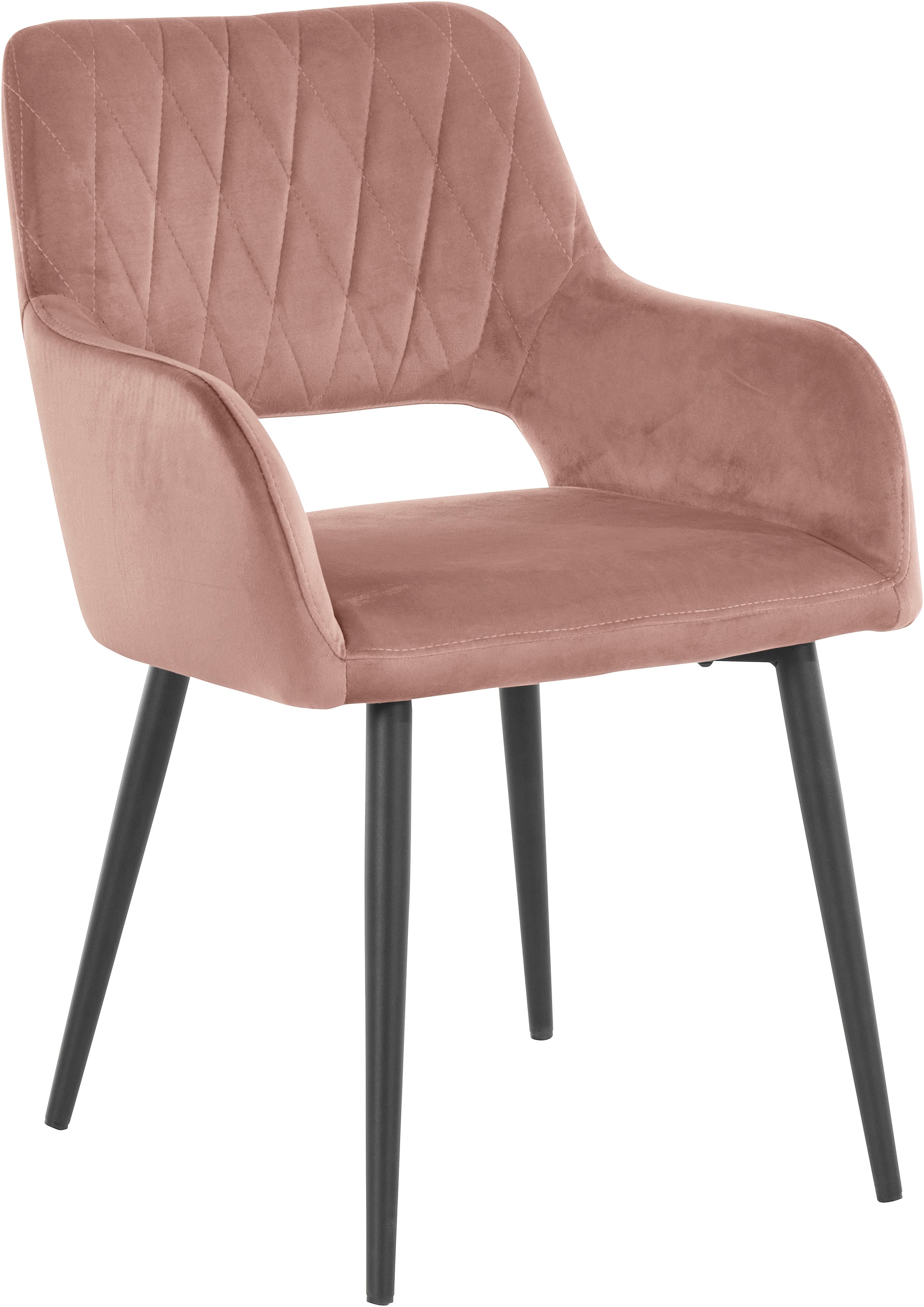 OTTO home "Franca" (Set) 2 Stk.Sitz in Samtvelours, Rückenlehne mit Rautensteppung, Sitzhöhe 48 cm