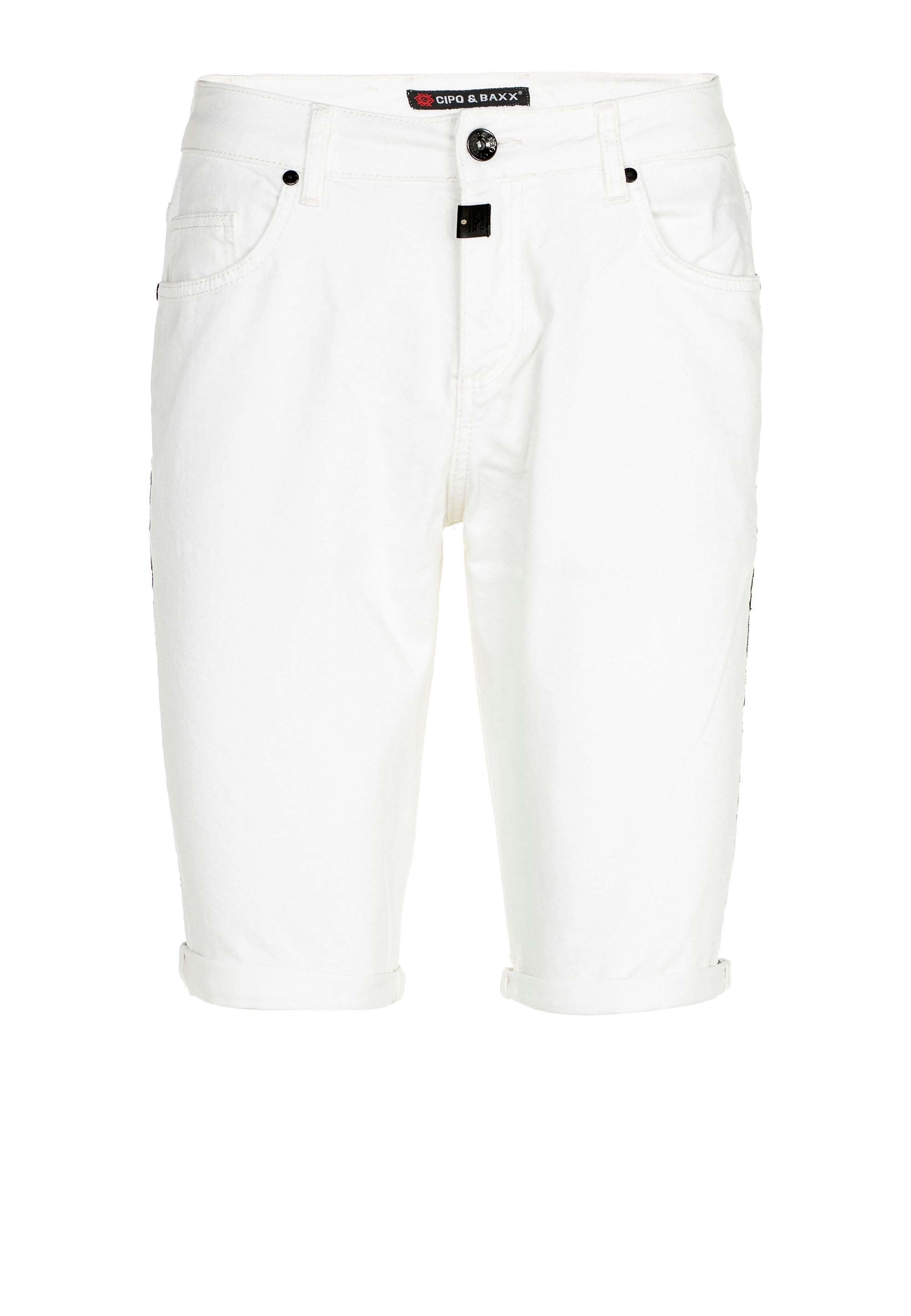 Cipo & Baxx Shorts, mit Flansch und Streifen