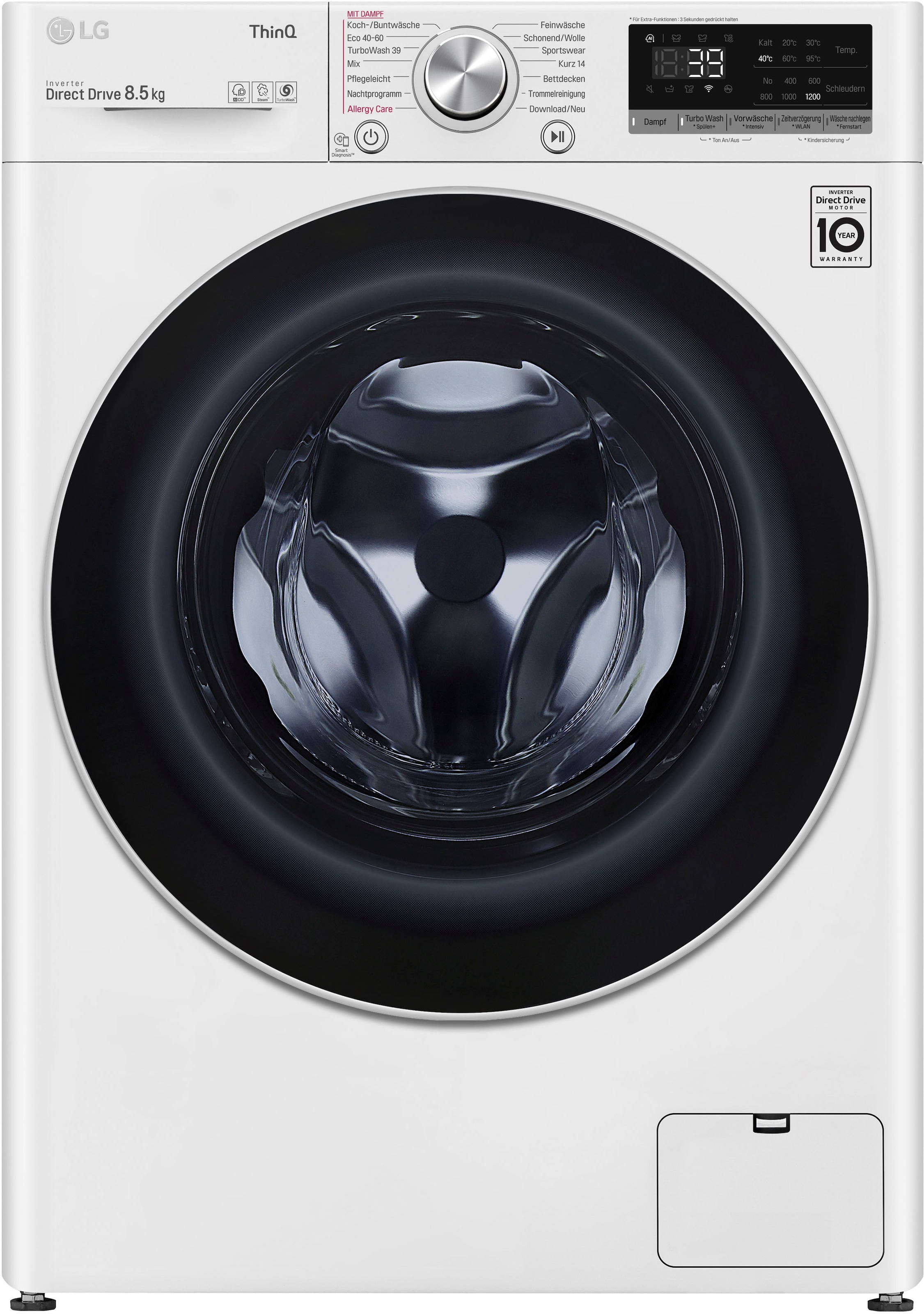 LG Waschmaschine »F2V7SLIM8E«, 39 Raten BAUR - kg, Waschen auf 1200 nur 8,5 in TurboWash® | Minuten U/min, F2V7SLIM8E