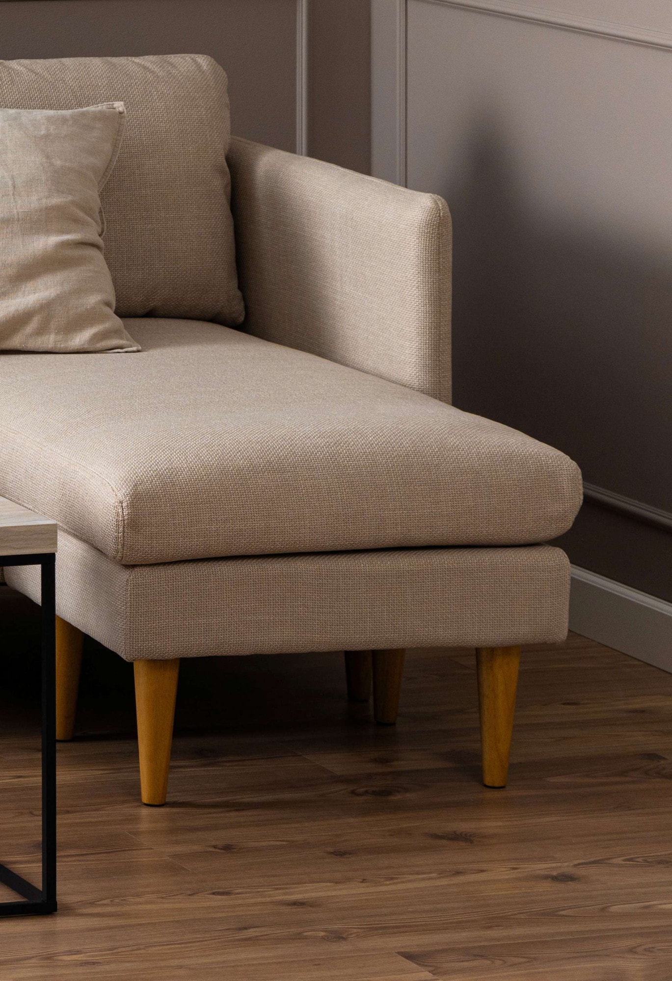 ACTONA GROUP Ecksofa »Milly«, (1 St.), Breite 201 cm, Recamiere links oder rechts, Struktur, Füße Eiche