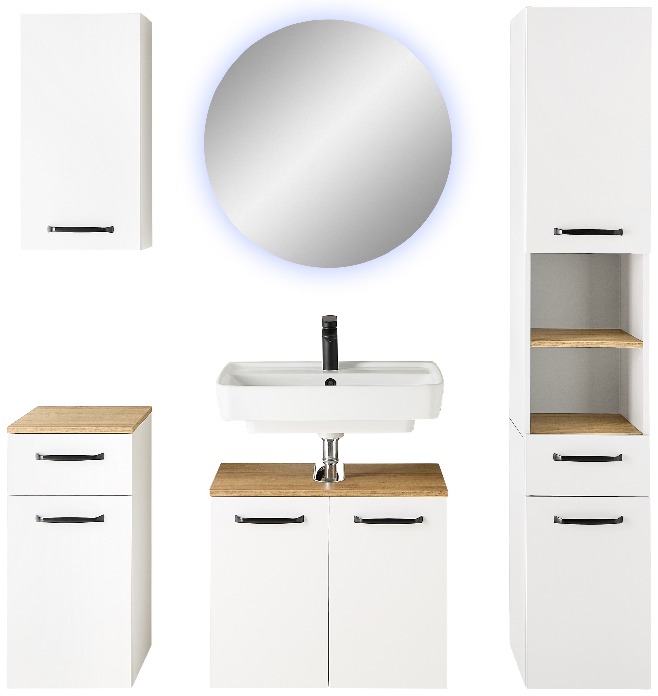 Saphir Badmöbel-Set »Quickset 500, Waschbeckenunterschrank mit Spiegel« 5 Stk. tlg.