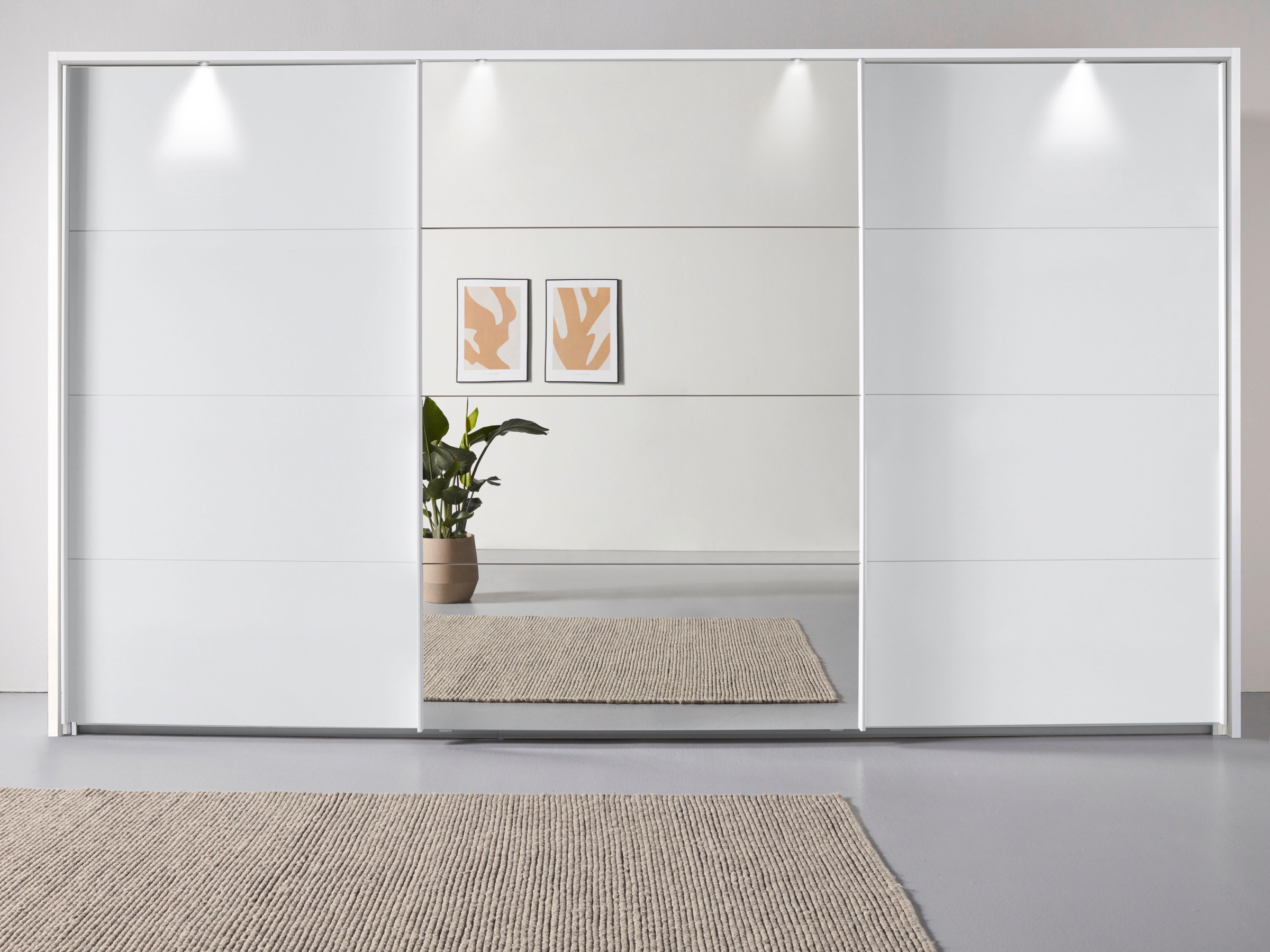 rauch Schwebetürenschrank »Oteli«, mit Mittelspiegel und Passepartout optional mit Beleuchtung