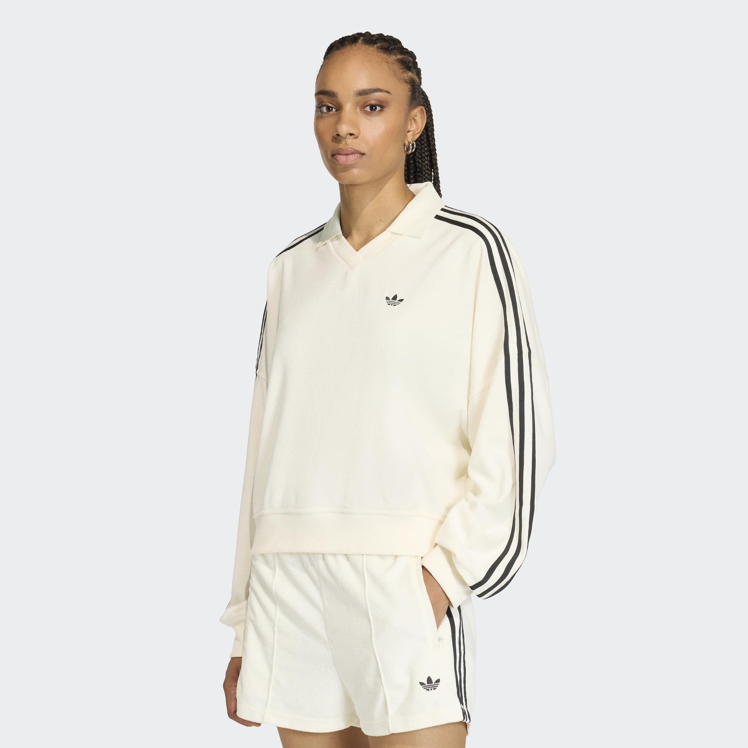 adidas Originals Poloshirt "TERRY TOWEL V NECK LONG SLEEVES" günstig online kaufen