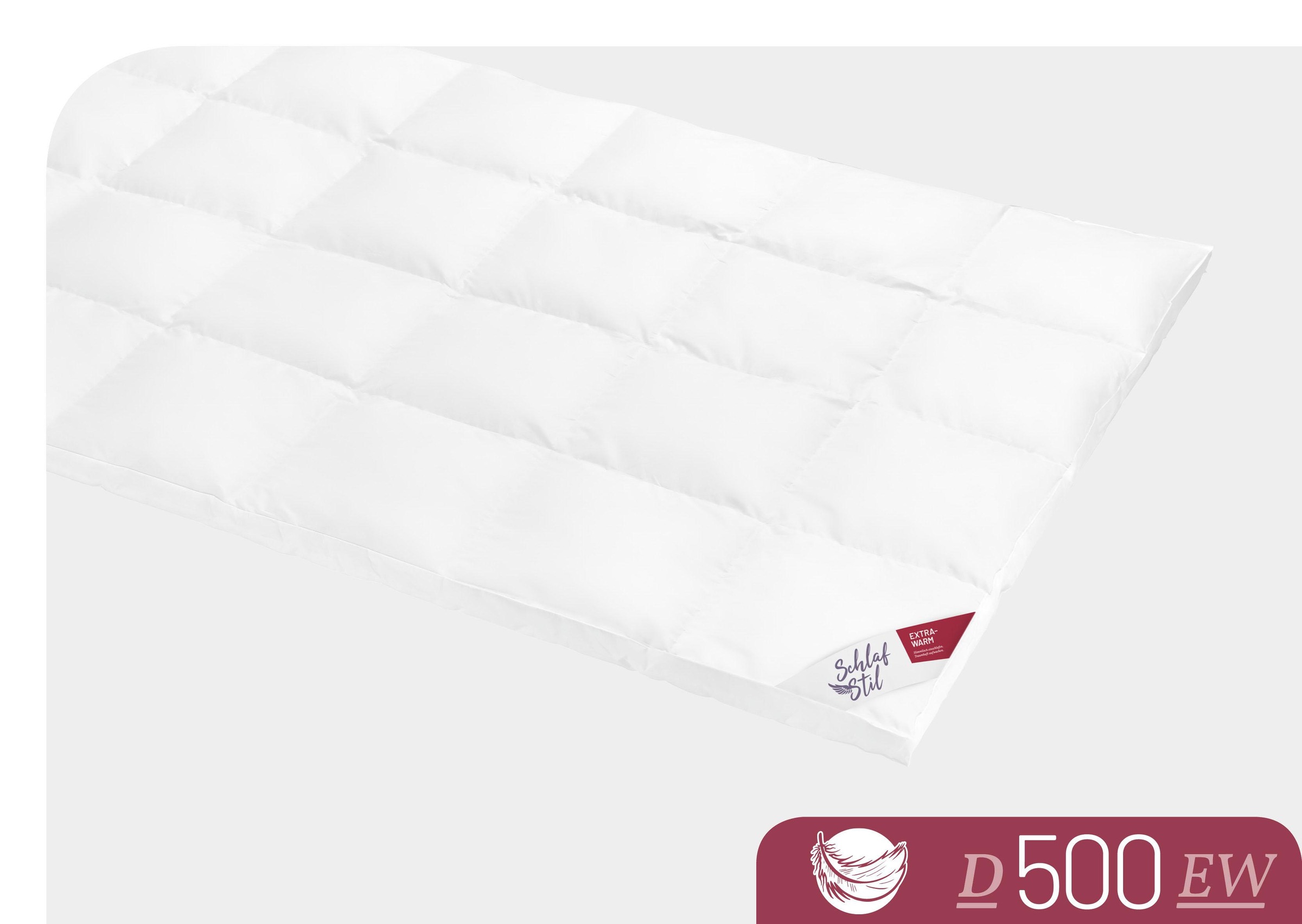 Schlafstil Daunenbettdecke "D500" extrawarm Füllung 100Daunen 1 Stk. tlg. h günstig online kaufen
