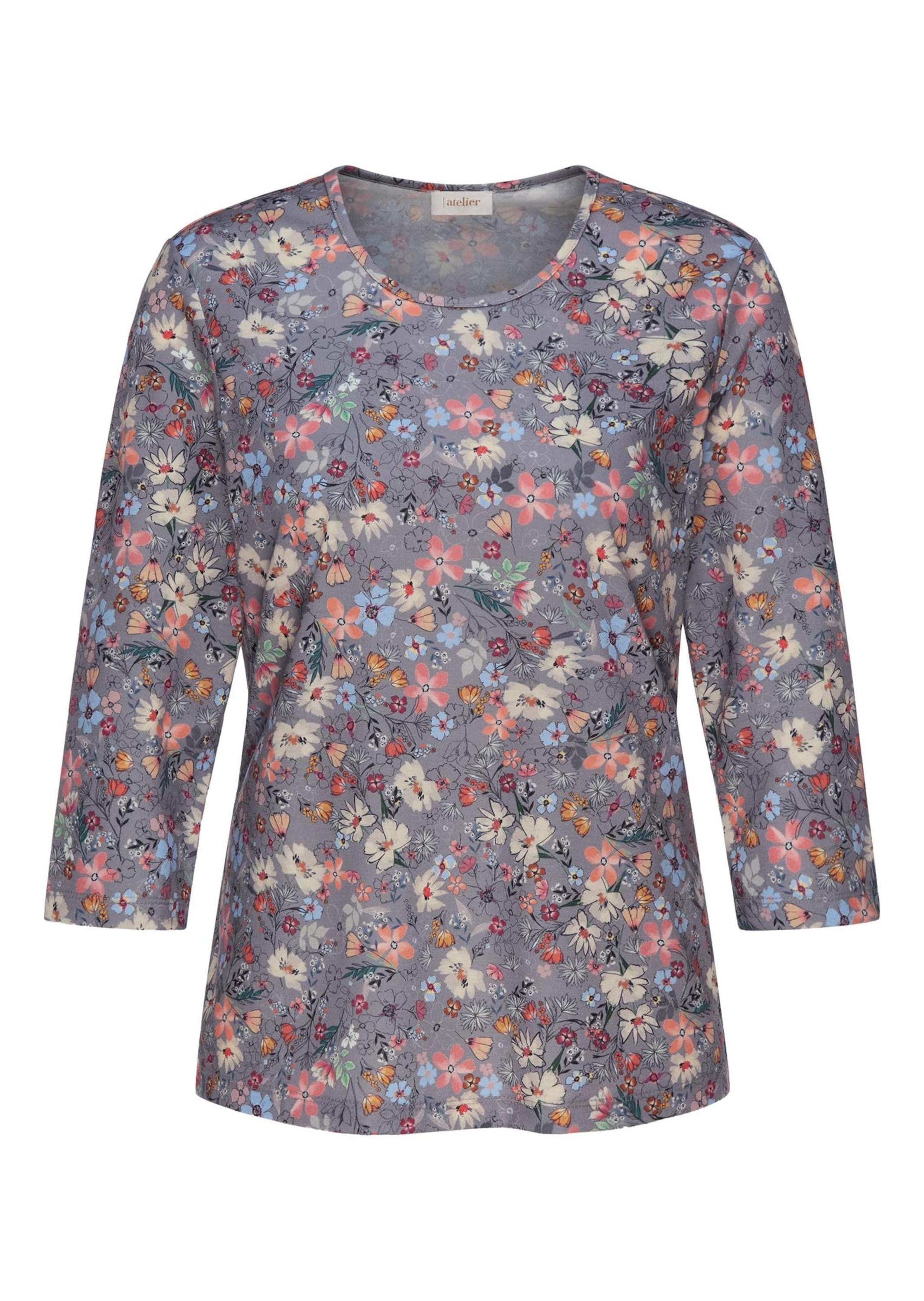 GOLDNER Print-Shirt "Kurzgröße Printshirt mit Blumenmuster" Ohne