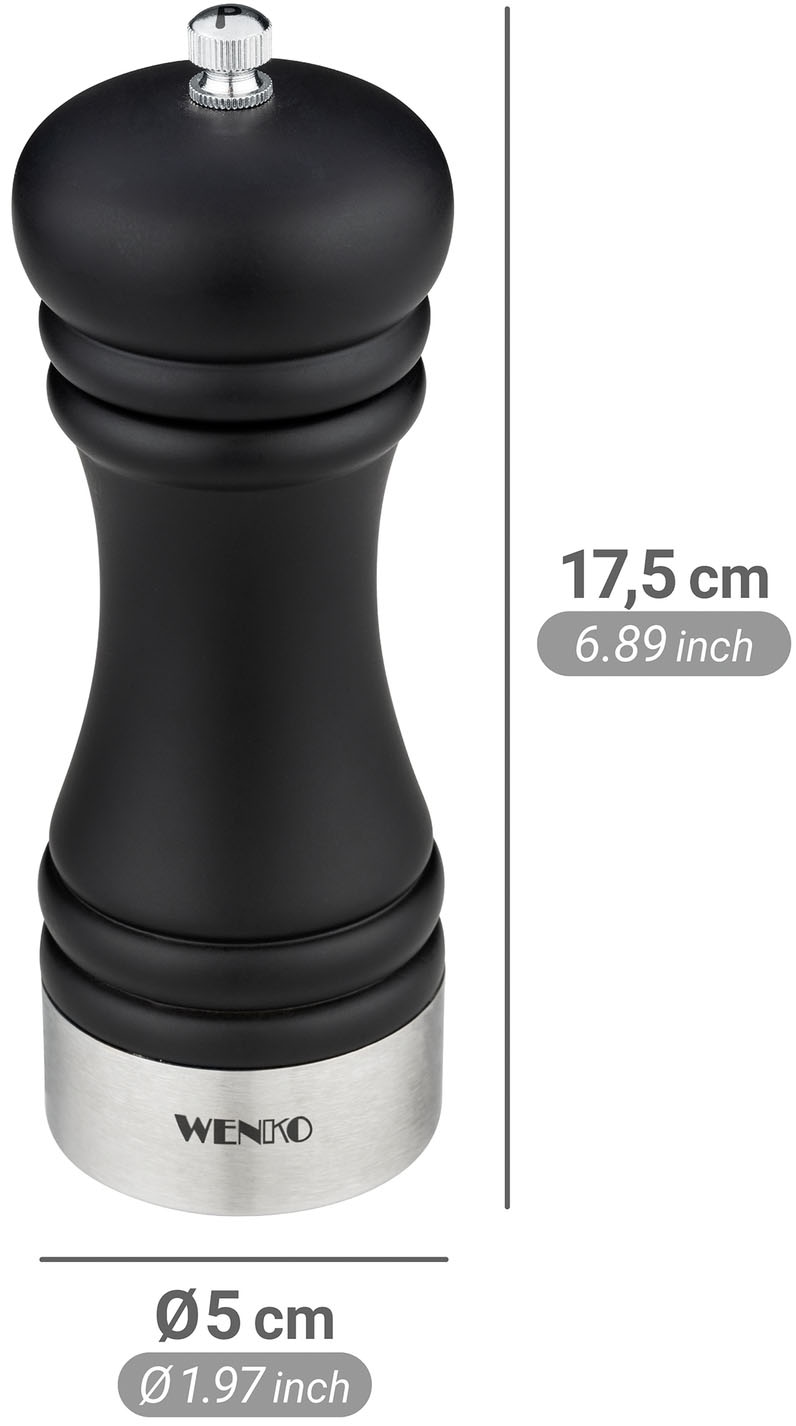 WENKO Salz-/Pfeffermühle »Modell Sali« Pfeffermühle mit Handmahlwerk aus Keramik, ideal für BBQ und Grill