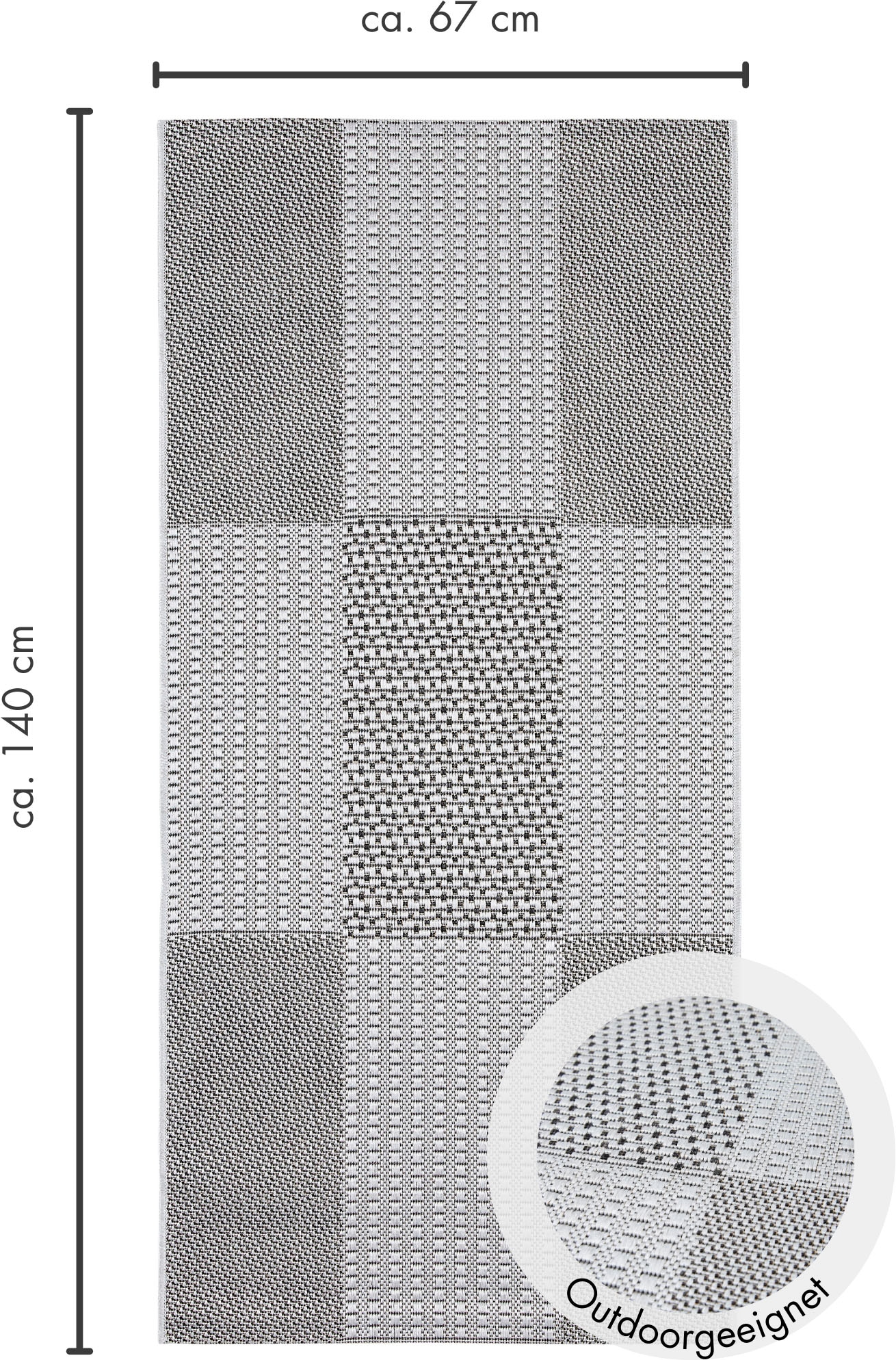 Andiamo Teppich »ARIZONA1«, rechteckig, 5 mm Höhe, Flachgewebe, kariertes Muster, In- und Outdoor geeignet, Wohnzimmer