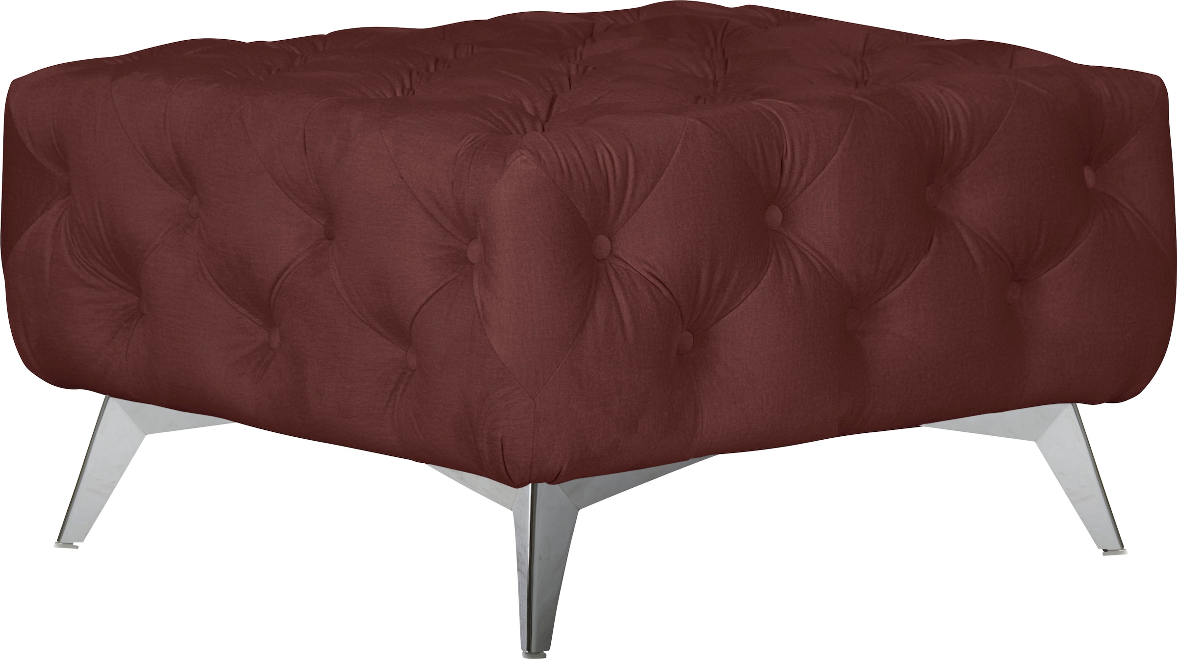 Leonique Polsterhocker »Amaury«, Chesterfield-Optik, Breite 80cm, Fußfarbe wählbar