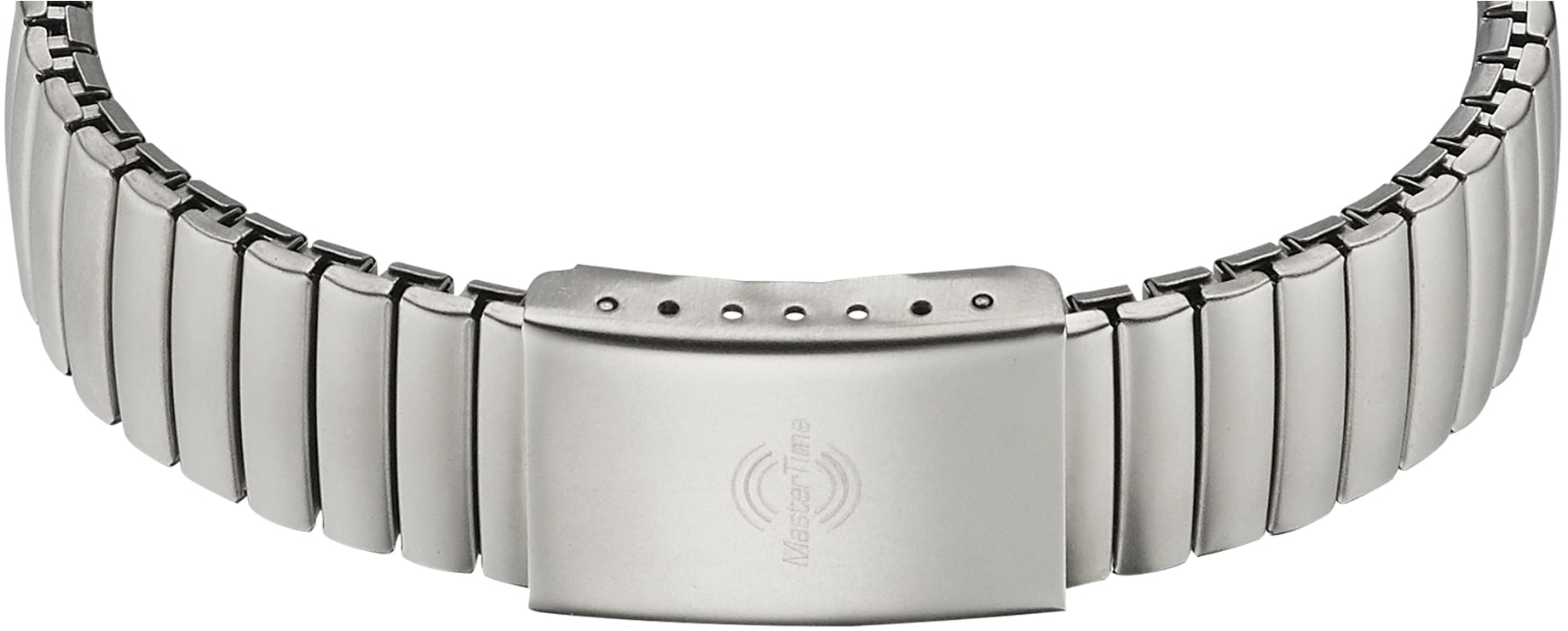 MASTER TIME Funkuhr »Basic«, Armbanduhr, Quarzuhr, Damenuhr, Datum, Leuchtzeiger, Flexband, Zugband