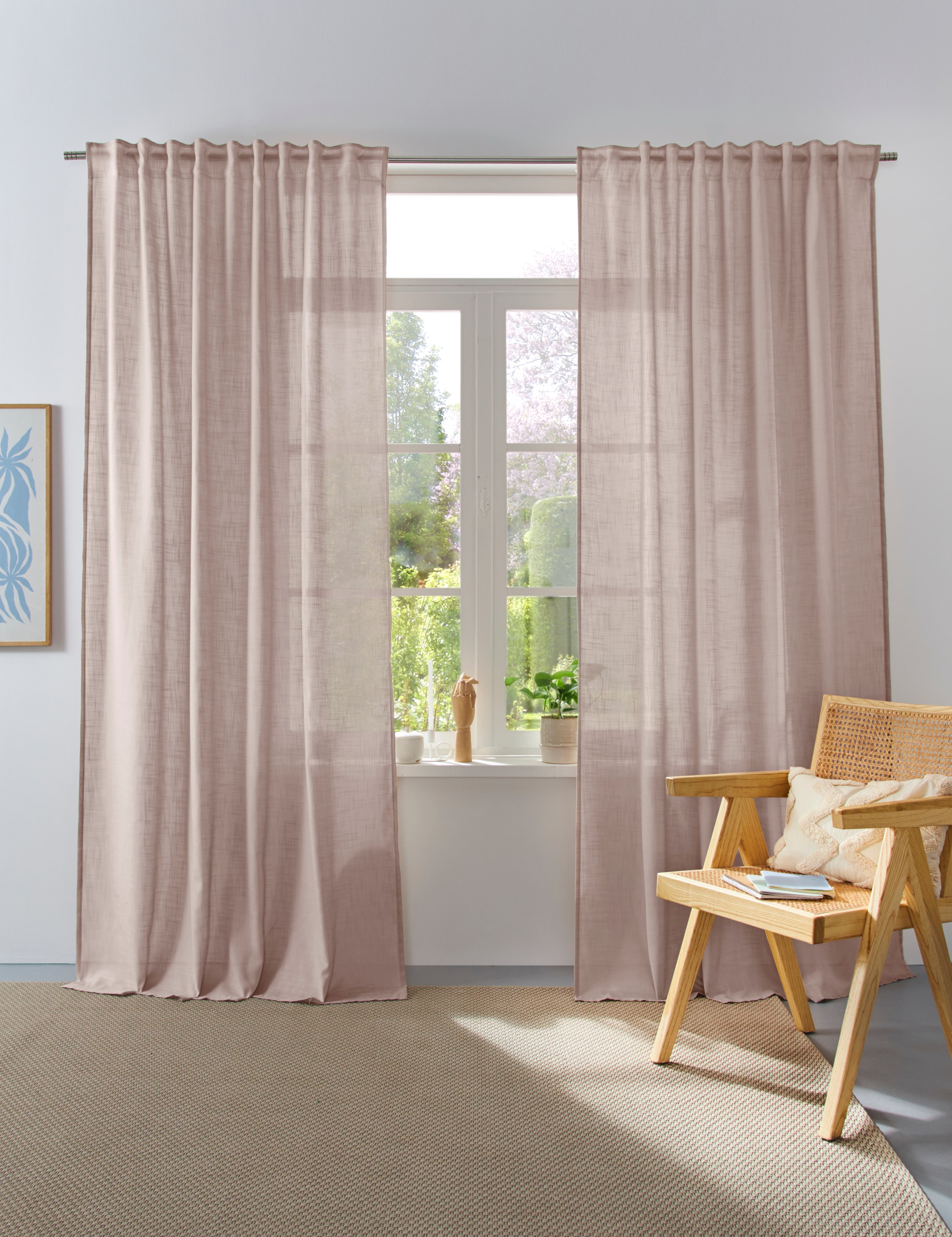 Home affaire Vorhang "Linsdorf" Multifunktionsband 1 Stk. tlg. Leinenstrukt günstig online kaufen