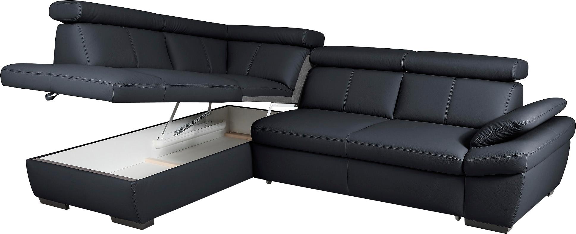 exxpo - sofa fashion Ecksofa »Salerno, klassisch modernes Funktionssofa, hoher Sitzkomfort, L-Form«, inkl. Kopf- und Armteilverstellung, wahlweise mit Bettfunktion