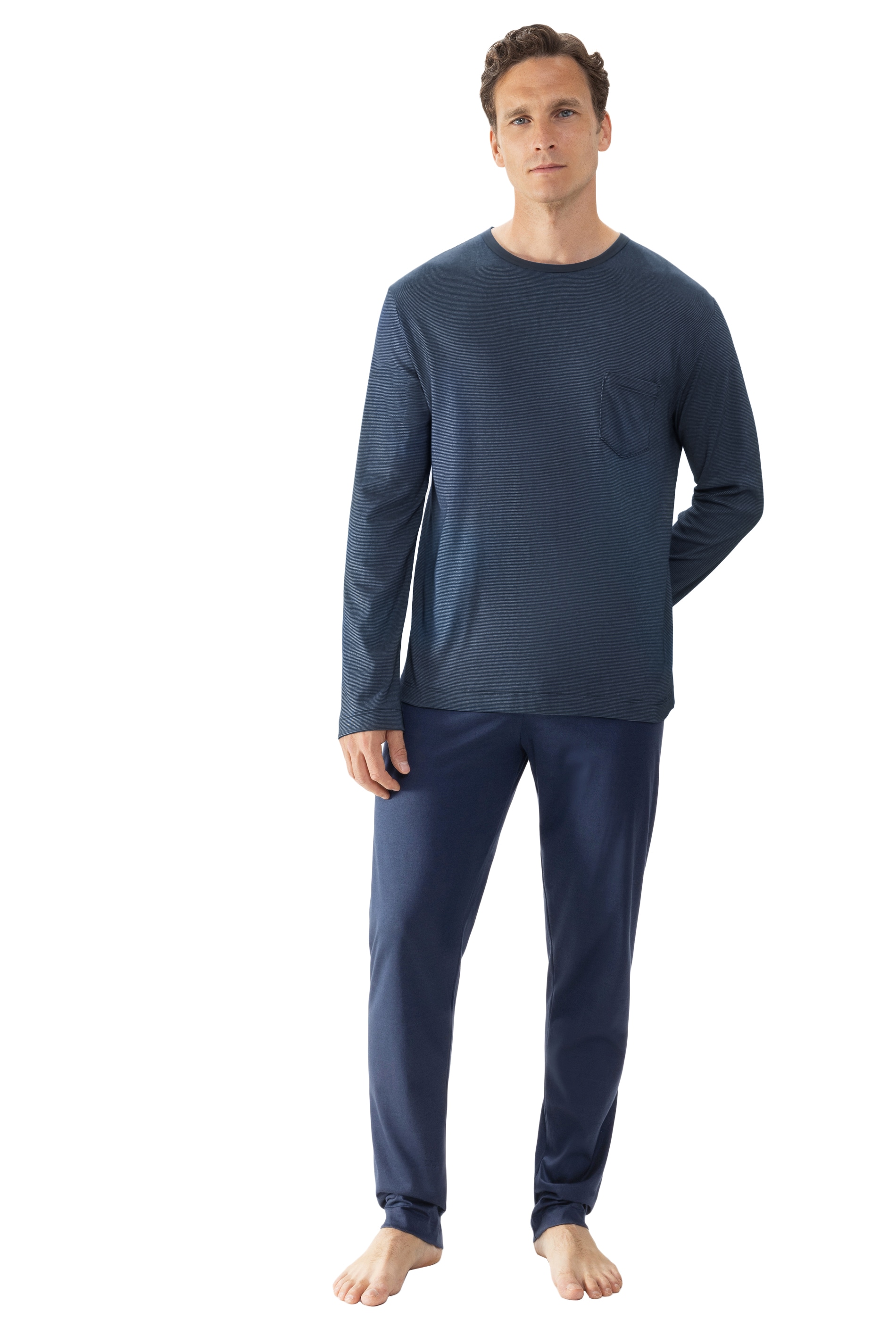 Mey Pyjama "SERIE BENNISON", (2 tlg.), Langarm, Brusttasche, Komfortbund günstig online kaufen