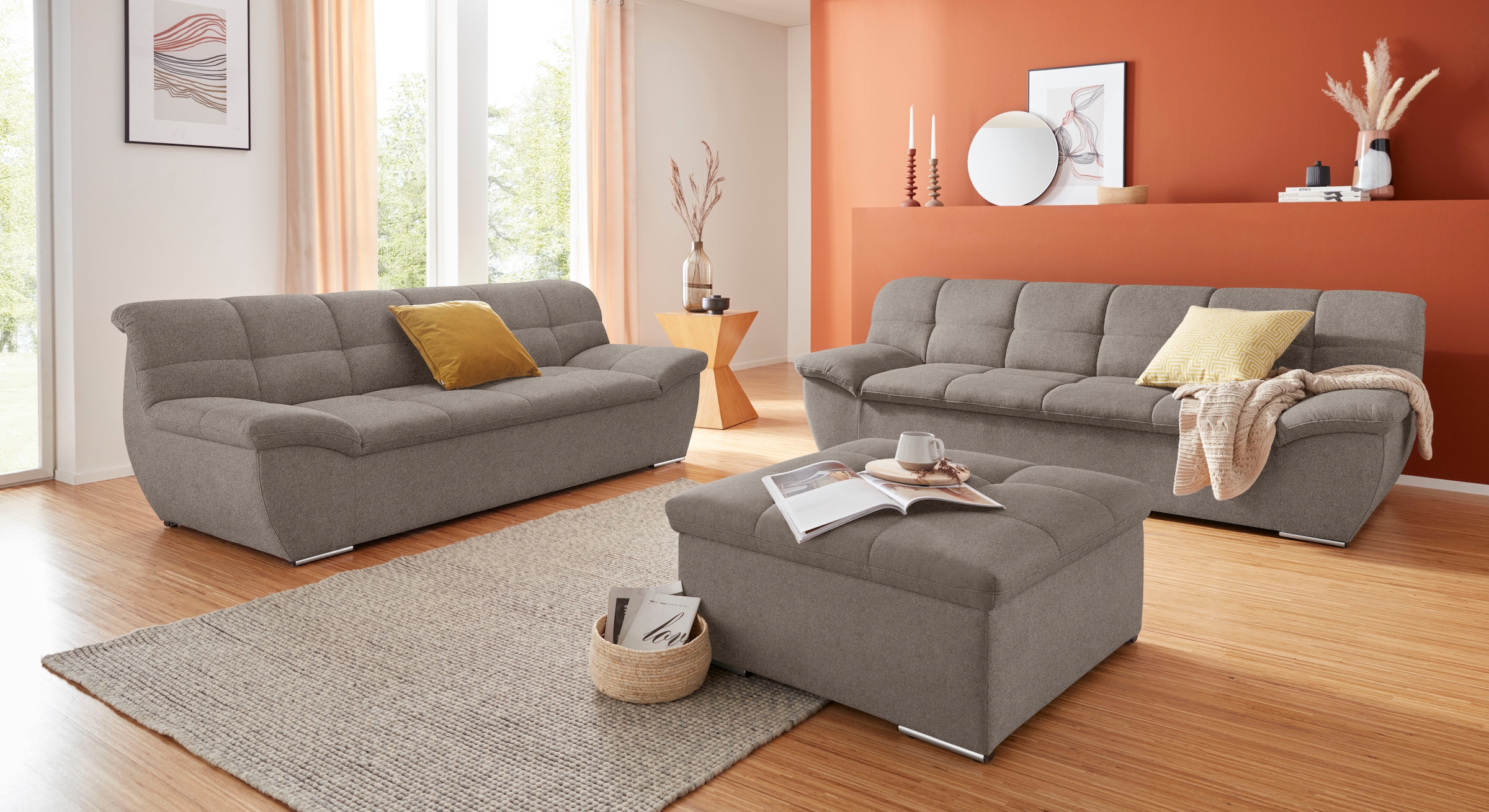 DOMO collection 3-Sitzer »Lagoa, moderne Sitzheftung, bequem und komfortabel«, frei im Raum stellbar, in großer Farbauswahl