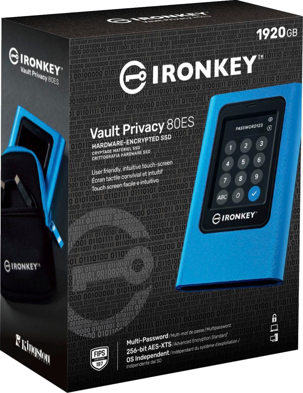 Kingston externe SSD »IRONKEY VAULT PRIVACY 80 EXTERNE SSD 1,92TB«, Anschluss USB-C