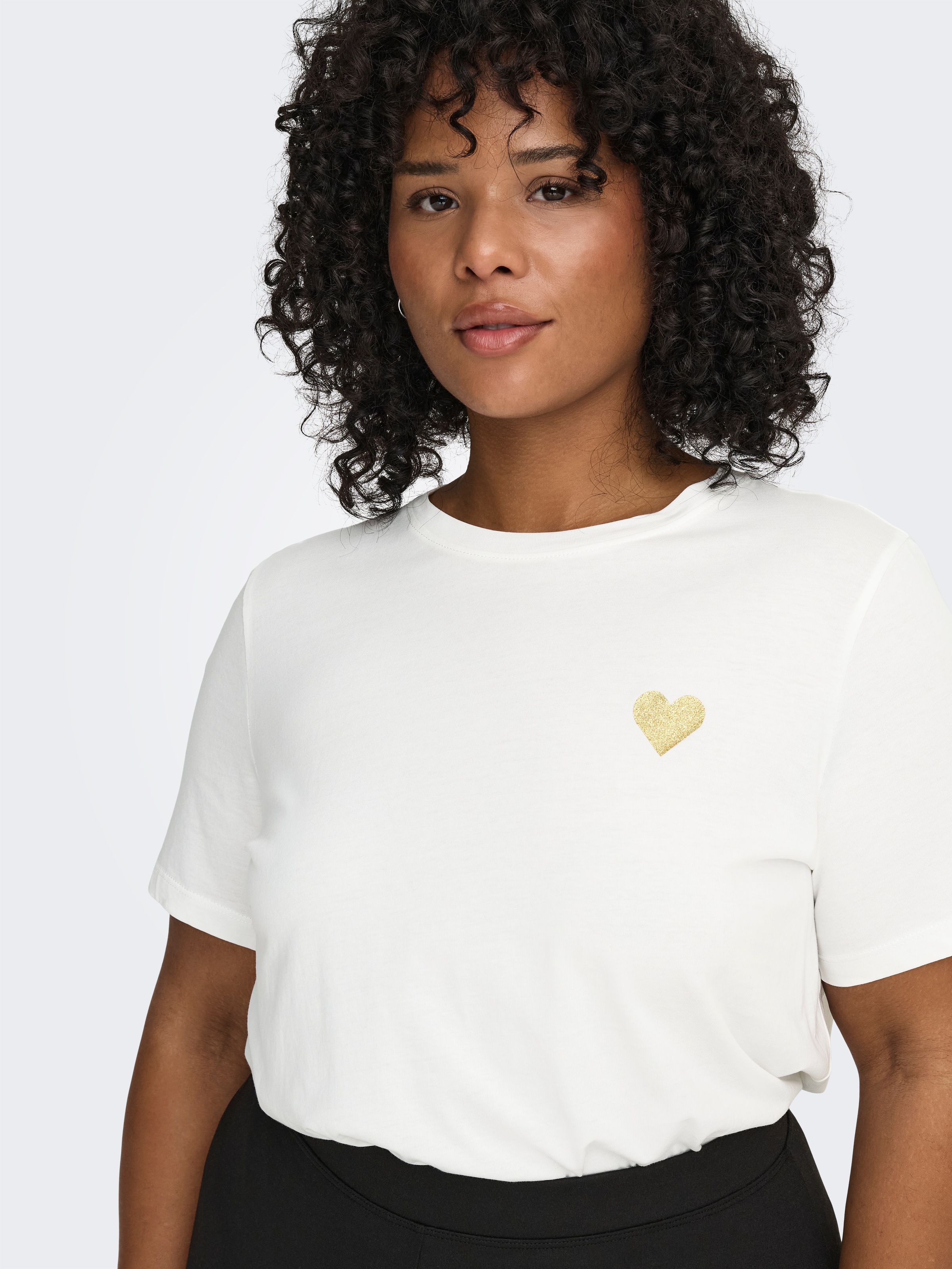 ONLY CARMAKOMA T-Shirt »CARKITA LIFE S/S LOGO TOP JRS NOOS« Baumwolle, regular fit