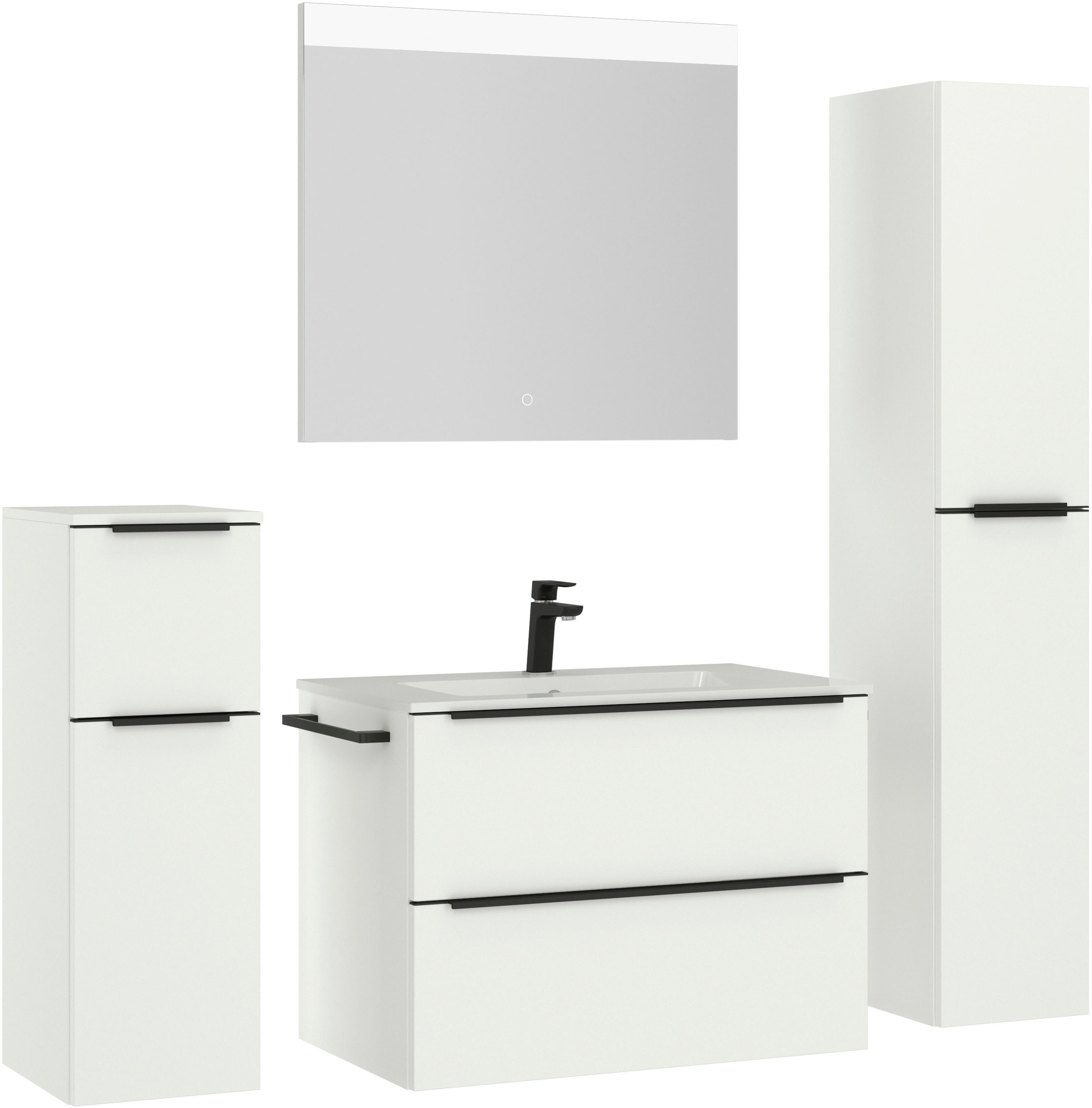 nobilia Badmöbel-Set "Levere" vormontiert, mit Soft-Close, 4 Stk. tlg. günstig online kaufen