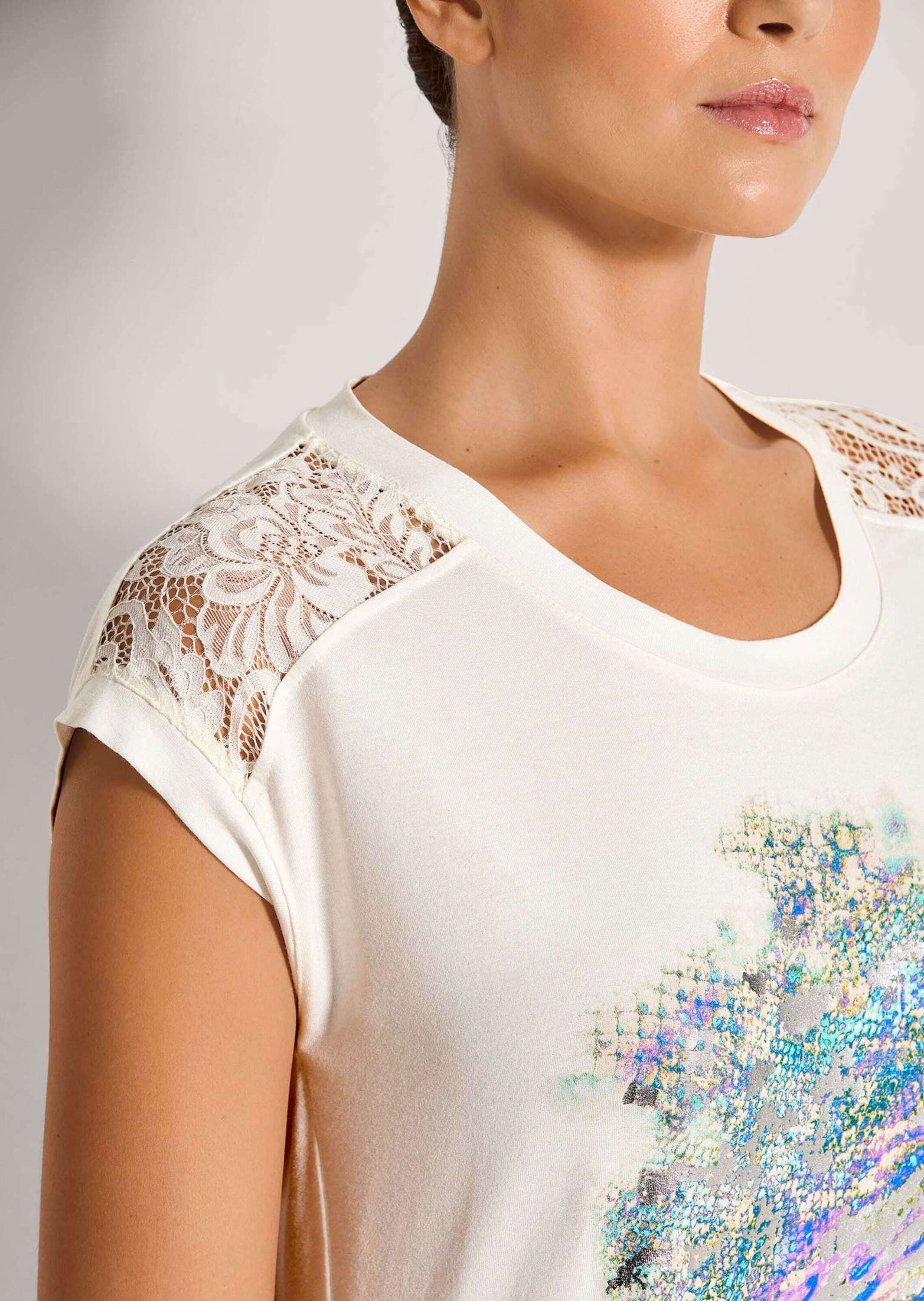 MADELEINE Kurzarmshirt »Shirt Ärmelloses Rundhals-Shirt mit Spitze«