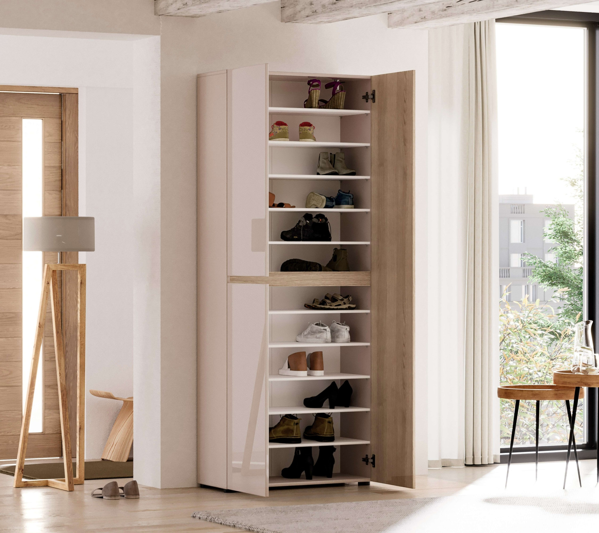 INOSIGN Schuhschrank »LADY, Schuhkommode,Schuhmöbel,Schuhablage,Schuhregal« 10 Einlegeböden,12 Fächer,ca. 36 Paar Schuhe-Maße: B/T/H:80x34x200 cm